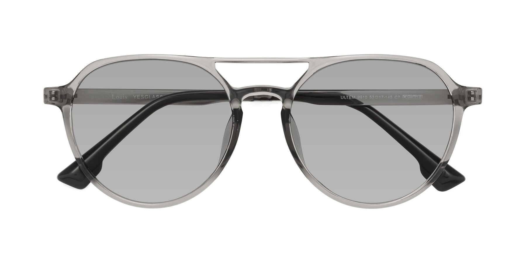 Folded Front of Louis in Light Gray with Light Gray Tinted Lenses