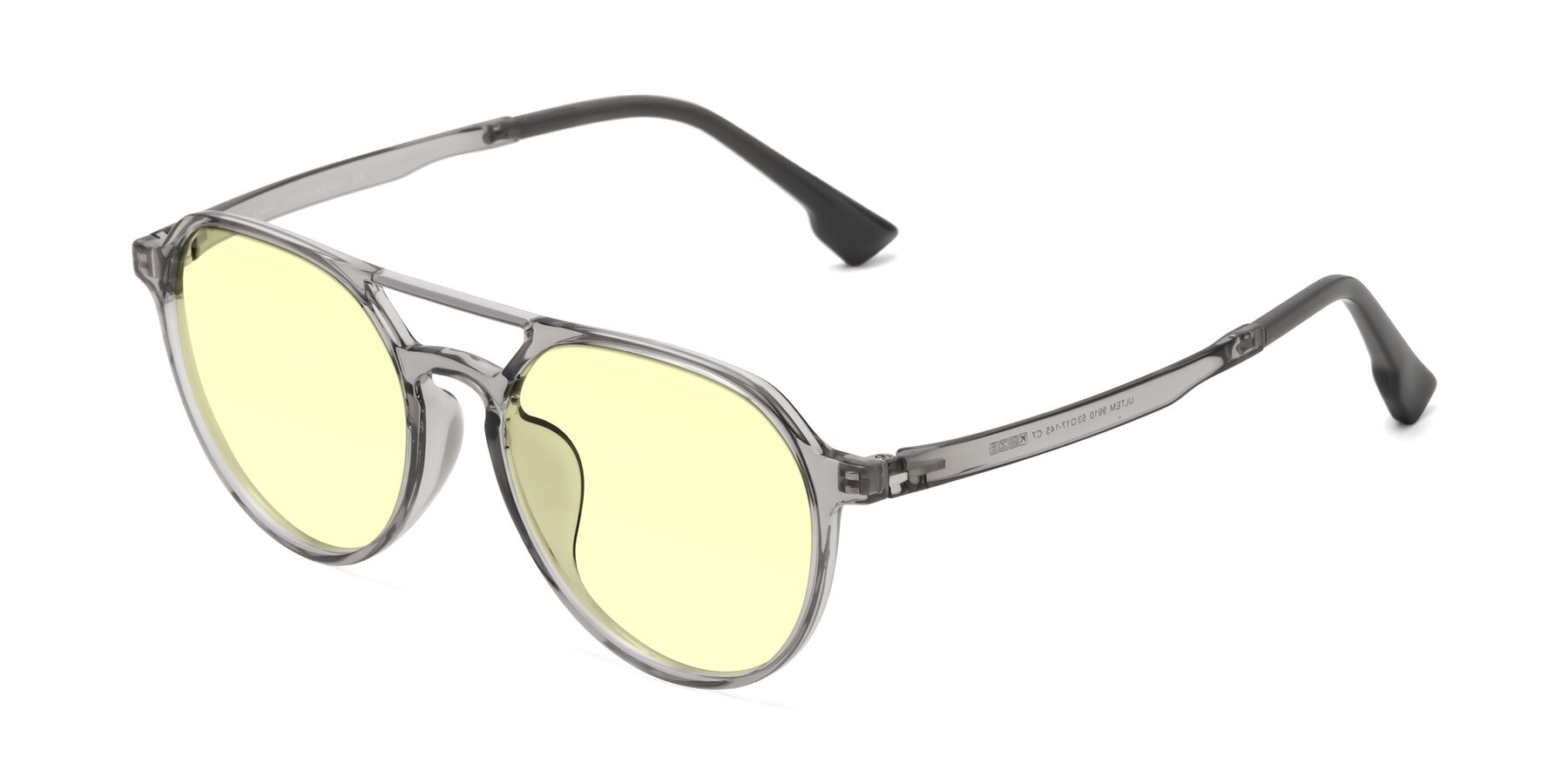 Angle of Louis in Light Gray with Light Yellow Tinted Lenses