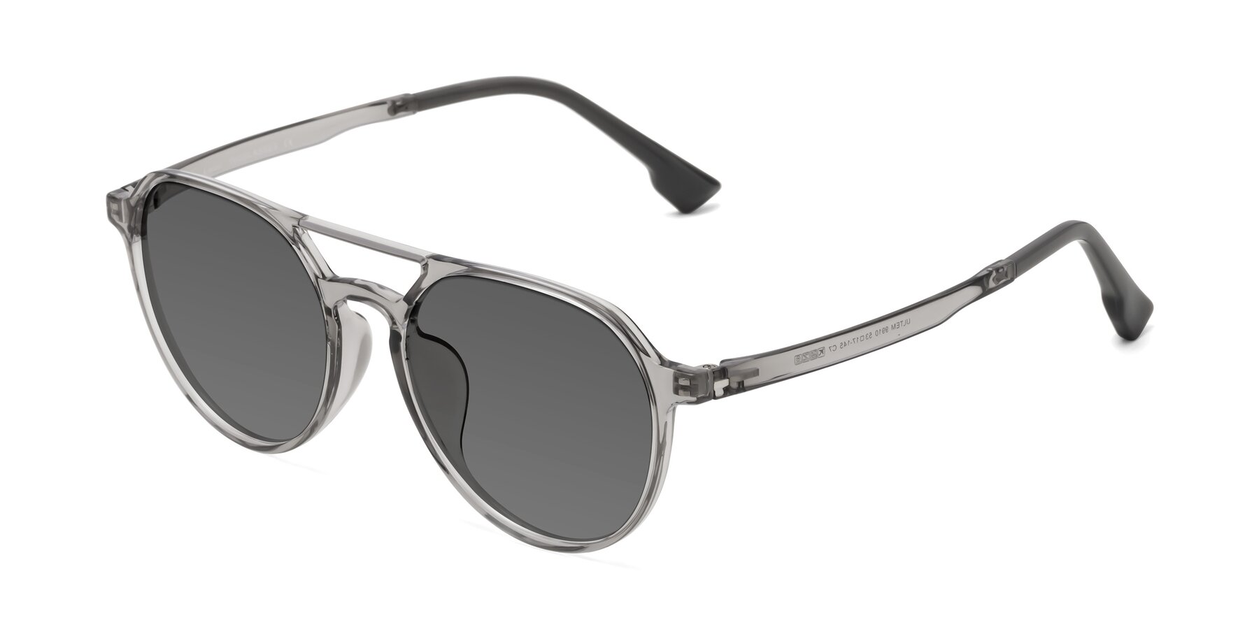 Angle of Louis in Light Gray with Medium Gray Tinted Lenses