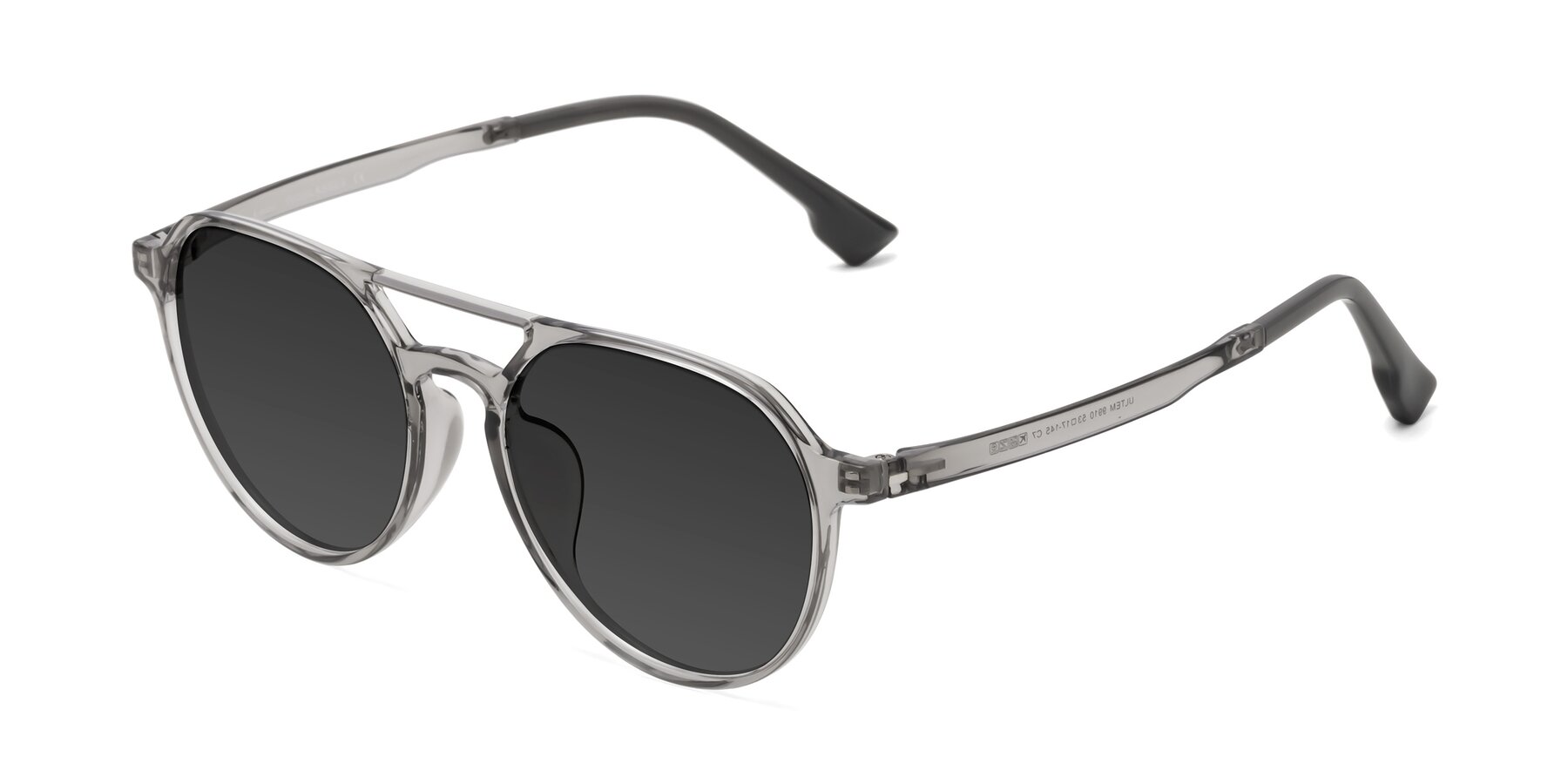 Angle of Louis in Light Gray with Gray Tinted Lenses