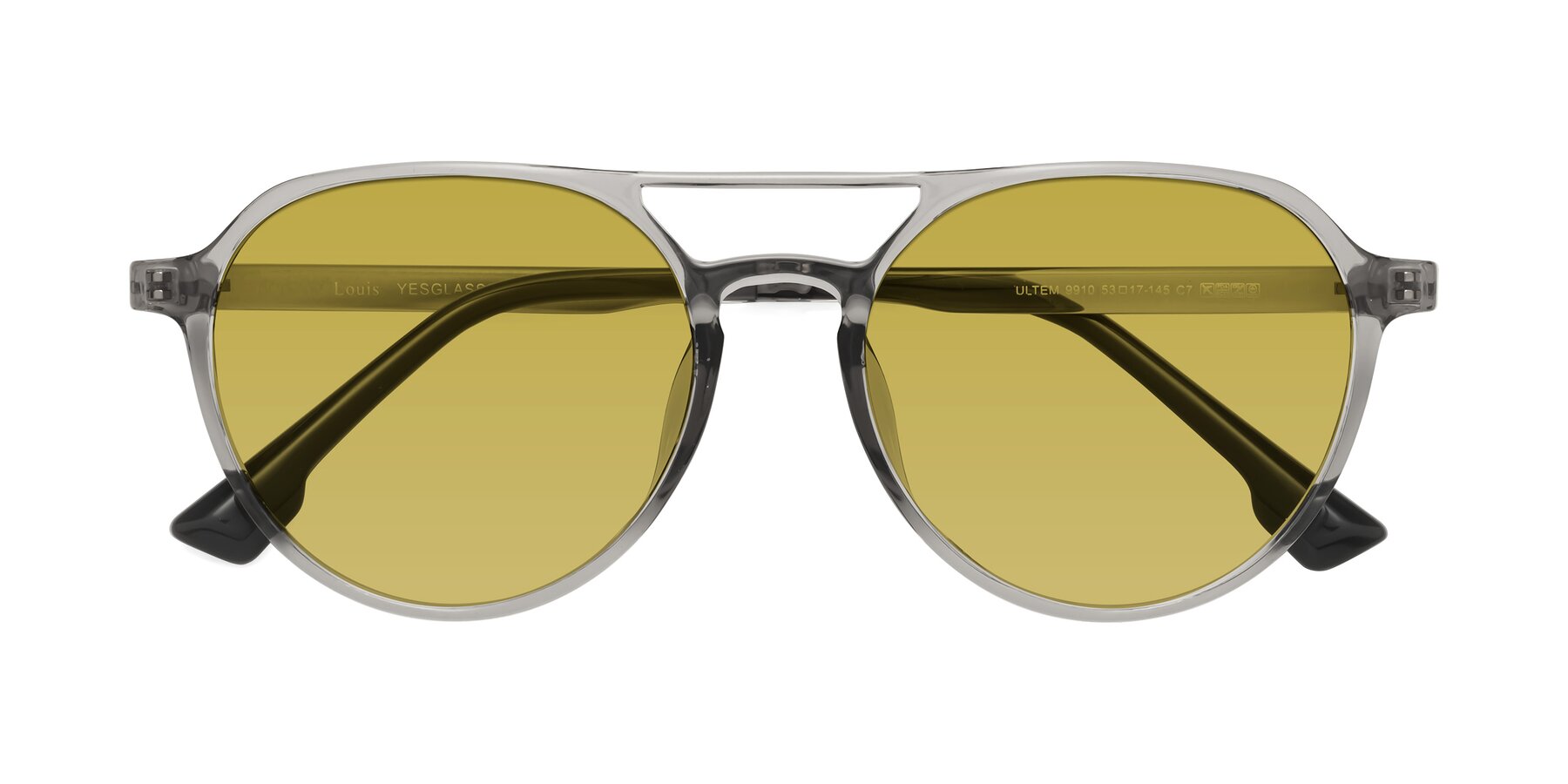 Folded Front of Louis in Light Gray with Champagne Tinted Lenses