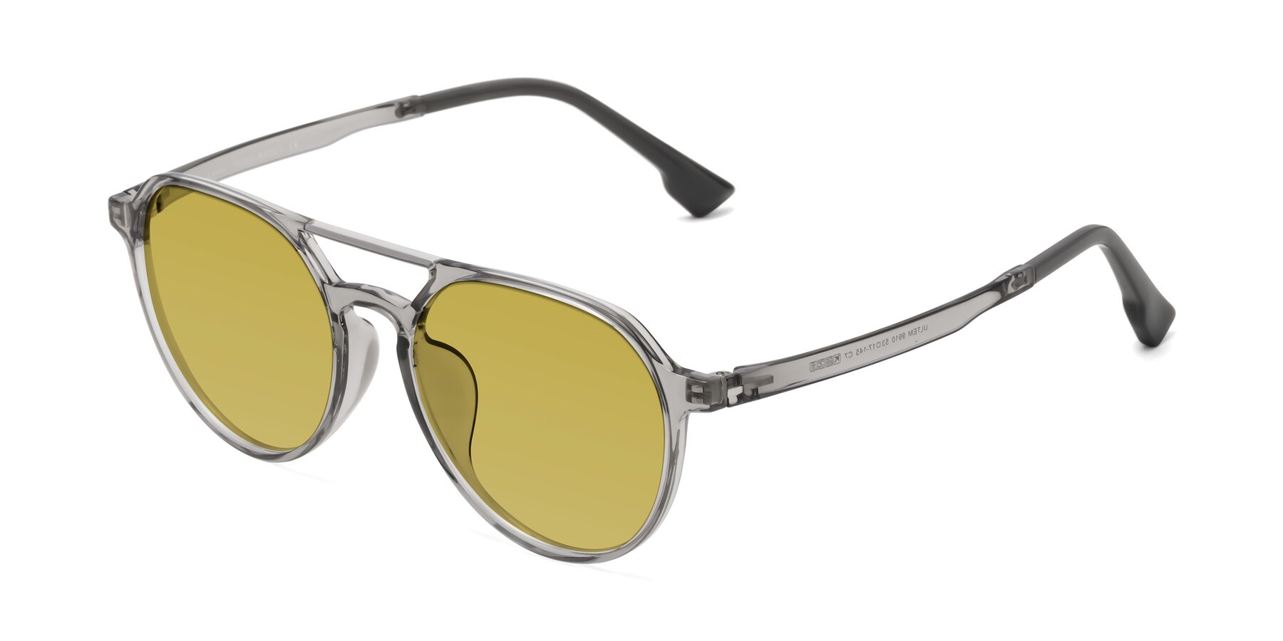 Angle of Louis in Light Gray with Champagne Tinted Lenses
