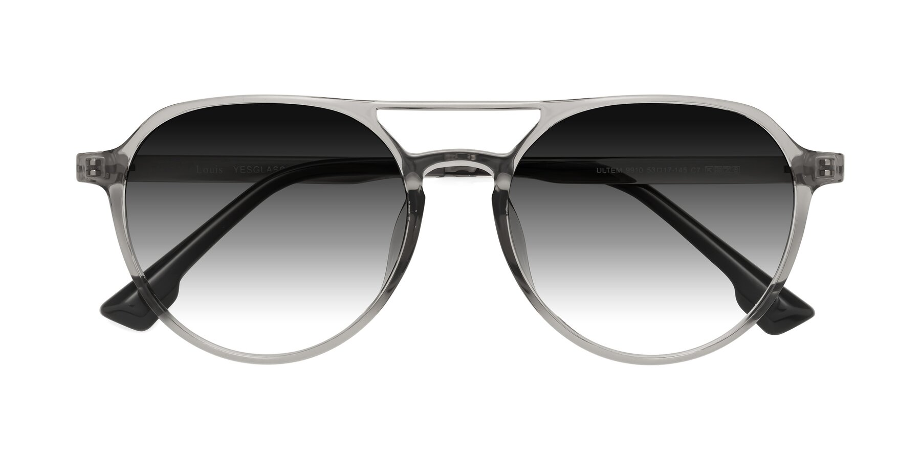Folded Front of Louis in Light Gray with Gray Gradient Lenses
