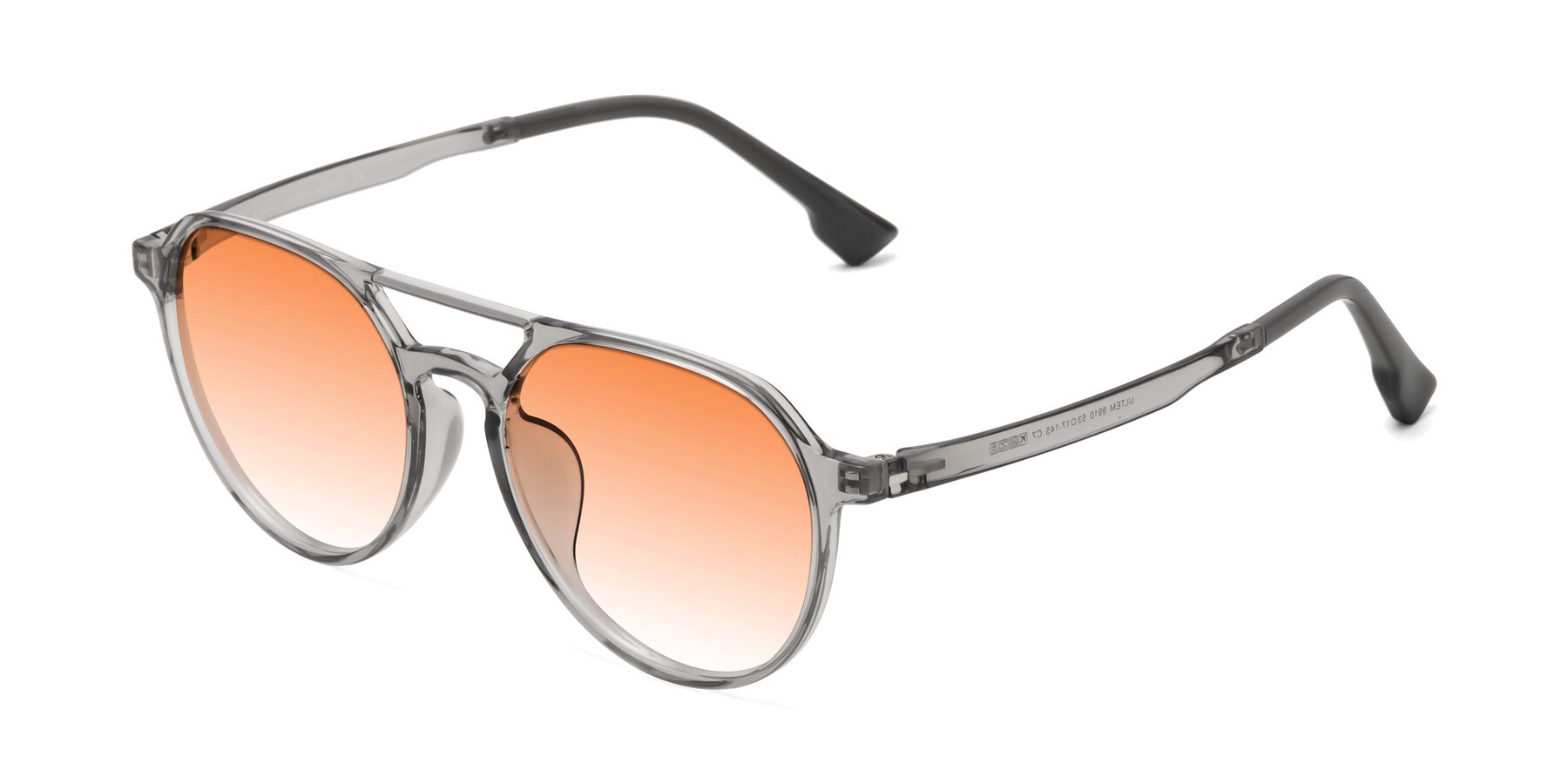 Angle of Louis in Light Gray with Orange Gradient Lenses
