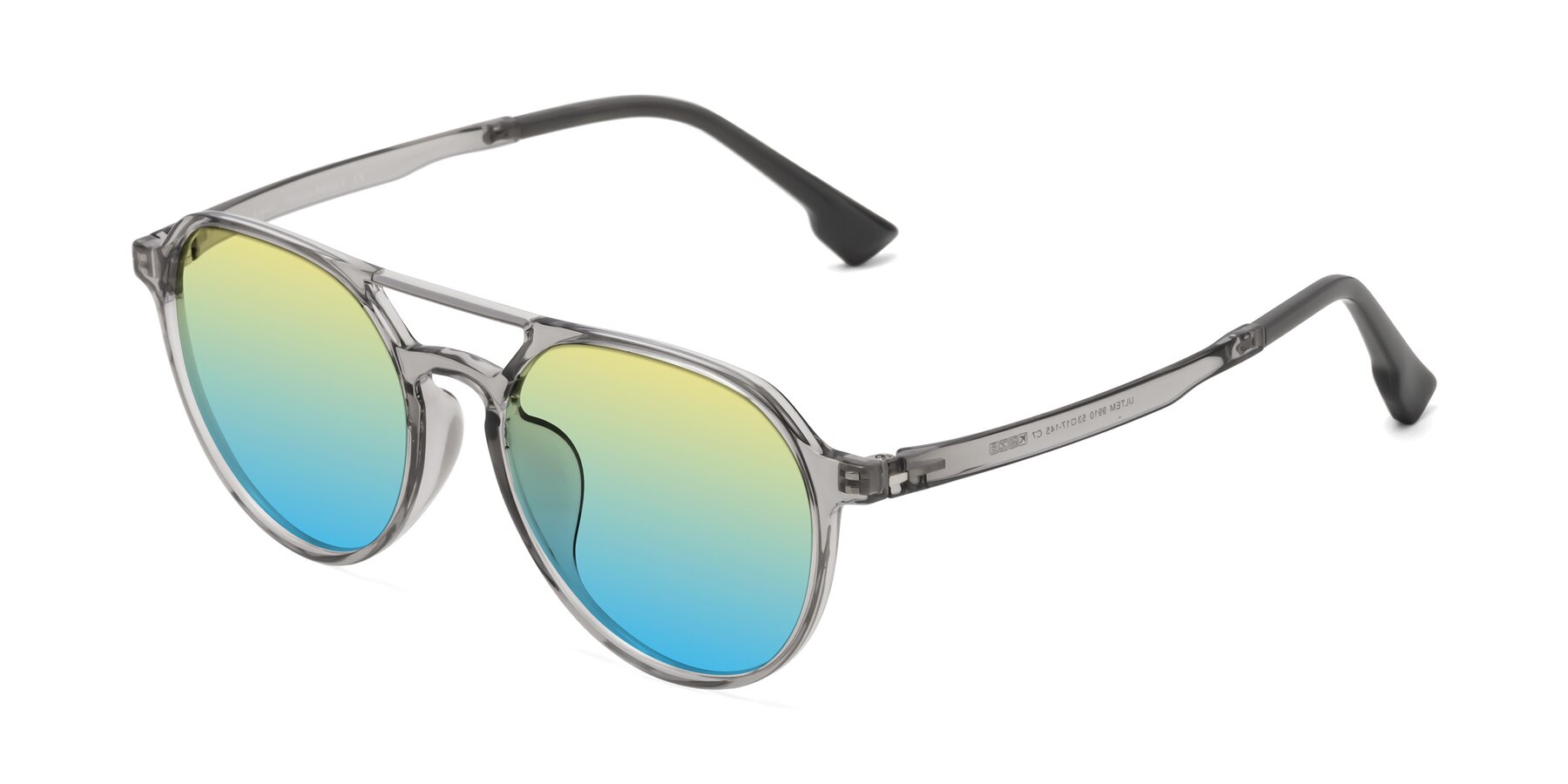 Angle of Louis in Light Gray with Yellow / Blue Gradient Lenses