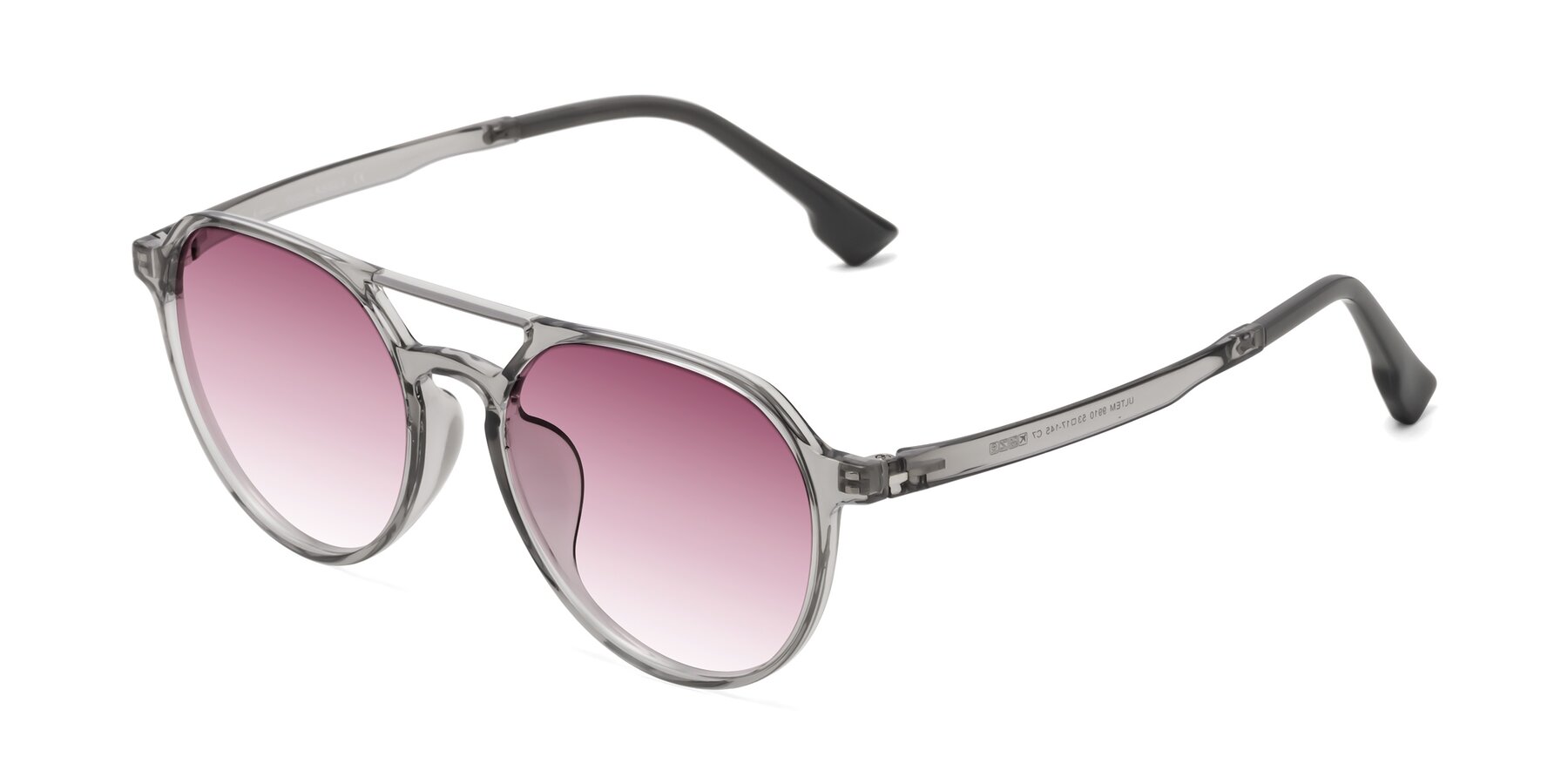 Angle of Louis in Light Gray with Wine Gradient Lenses