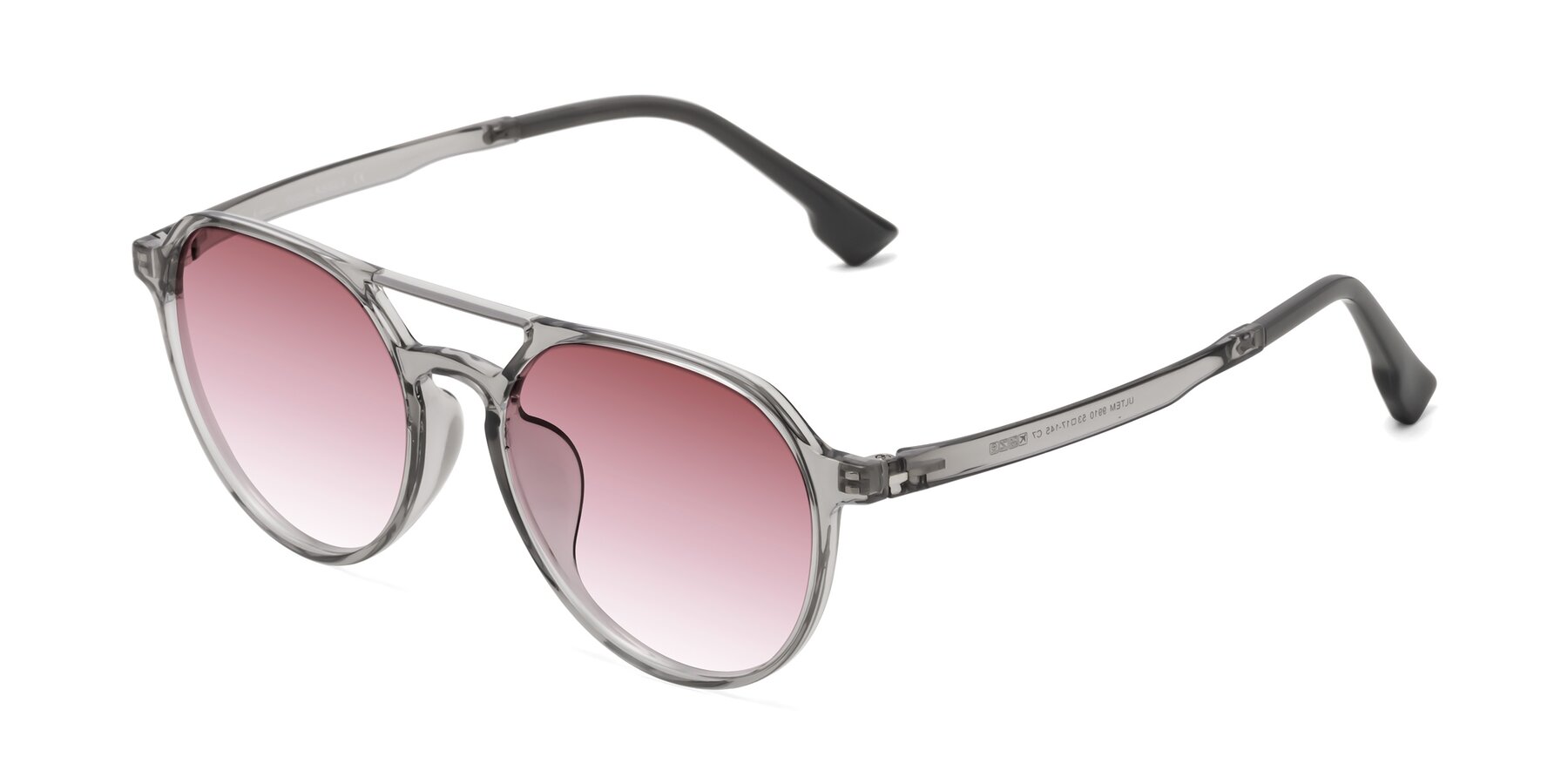 Angle of Louis in Light Gray with Garnet Gradient Lenses