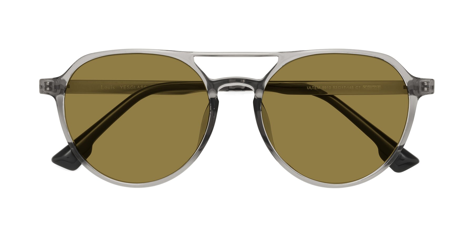 Folded Front of Louis in Light Gray with Brown Polarized Lenses