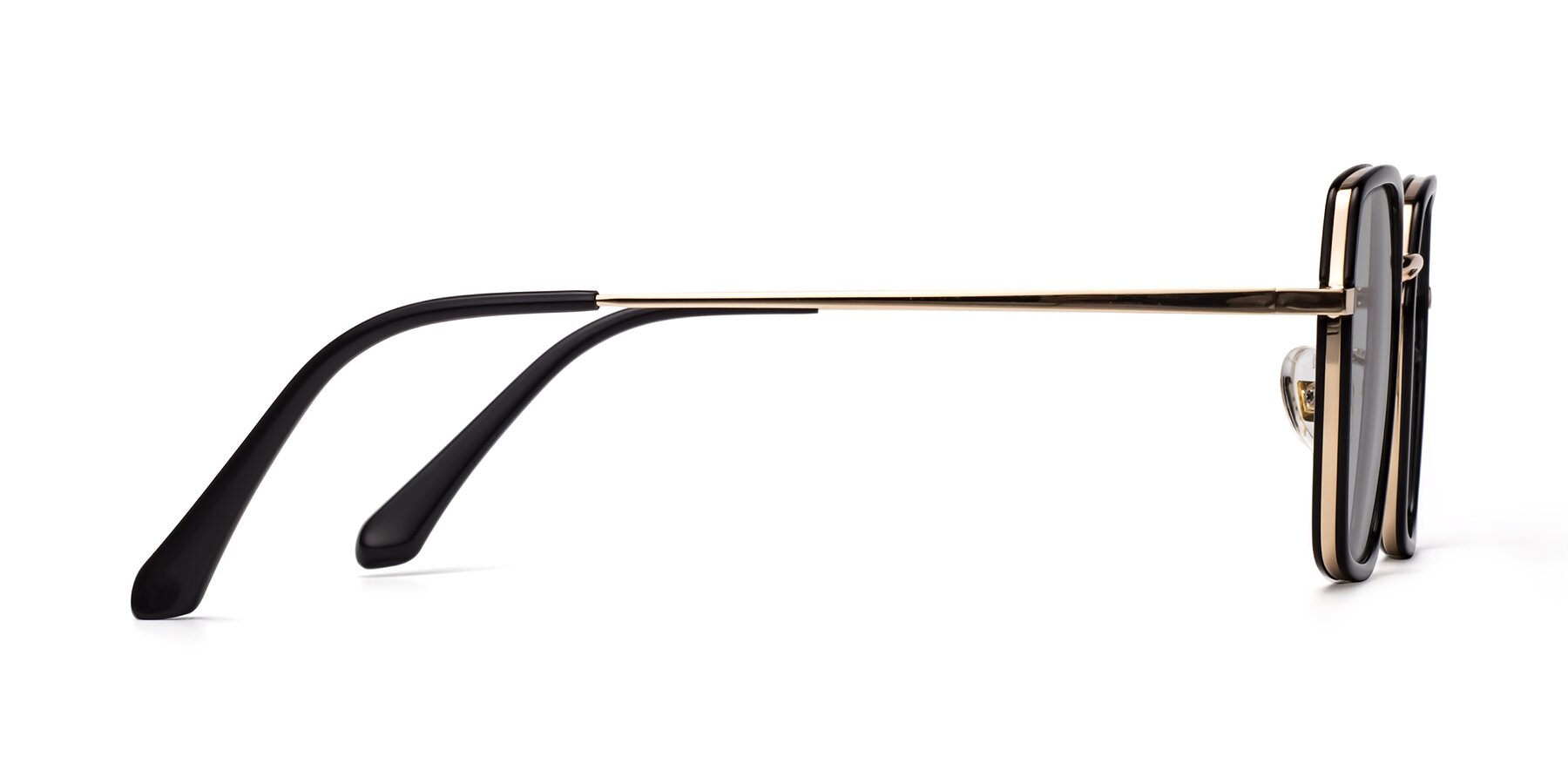 Side of Kelly in Black-Gold with Light Gray Tinted Lenses