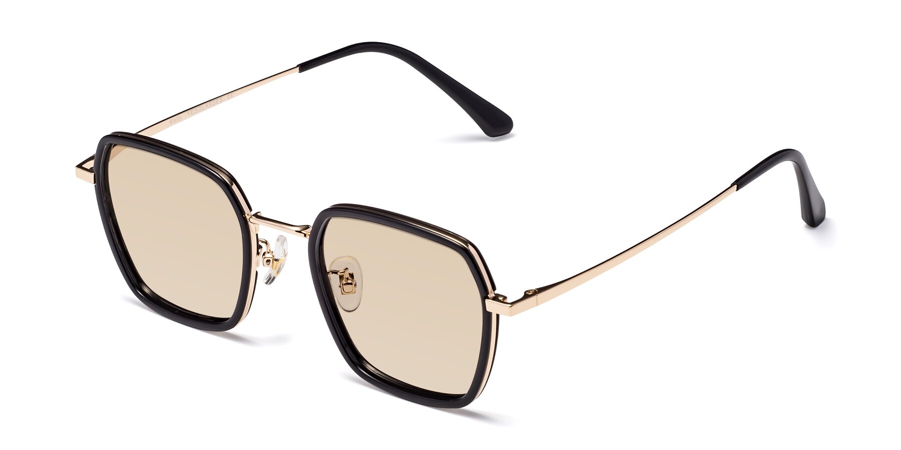Angle of Kelly in Black-Gold with Light Brown Tinted Lenses
