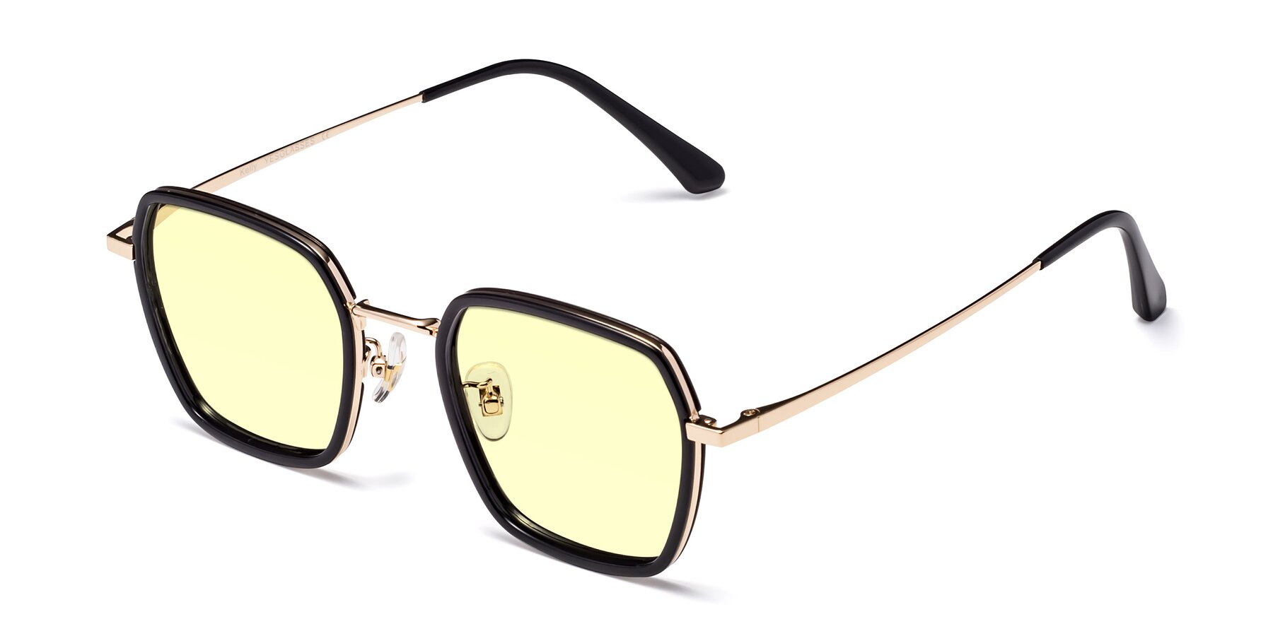 Angle of Kelly in Black-Gold with Light Yellow Tinted Lenses