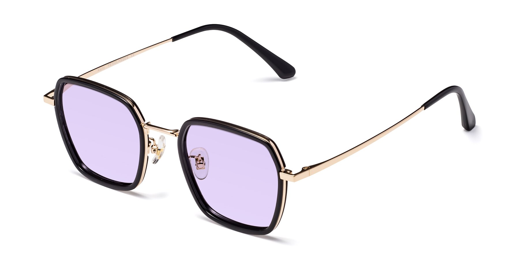 Angle of Kelly in Black-Gold with Light Purple Tinted Lenses