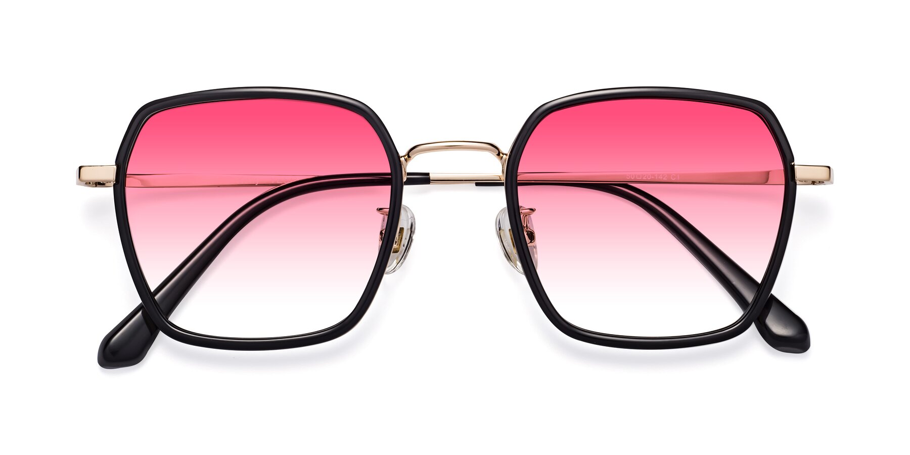 Folded Front of Kelly in Black-Gold with Pink Gradient Lenses