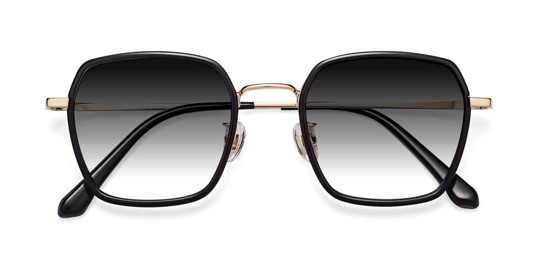 Folded Front of Kelly in Black-Gold with Gray Gradient Lenses