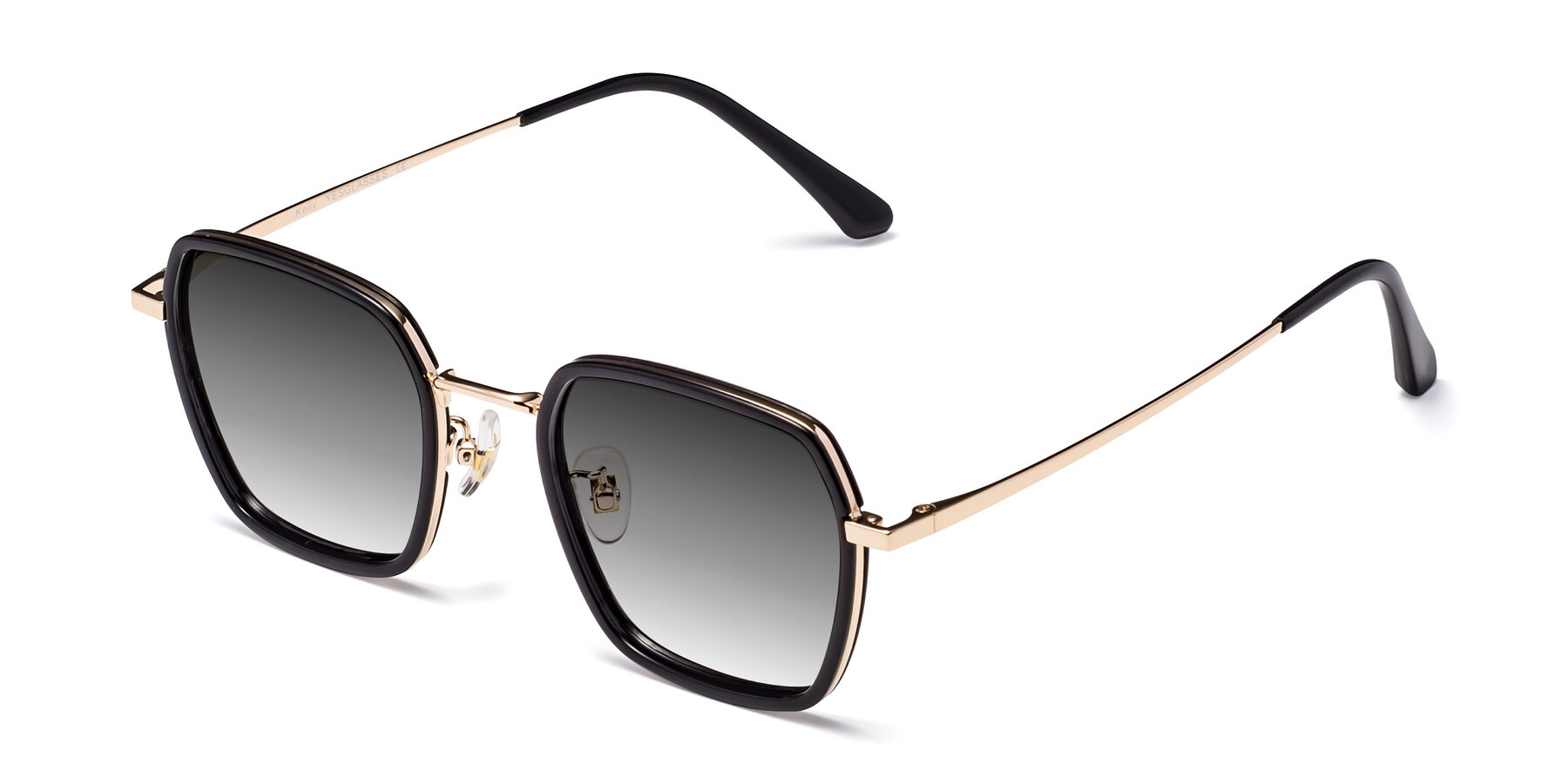 Angle of Kelly in Black-Gold with Gray Gradient Lenses