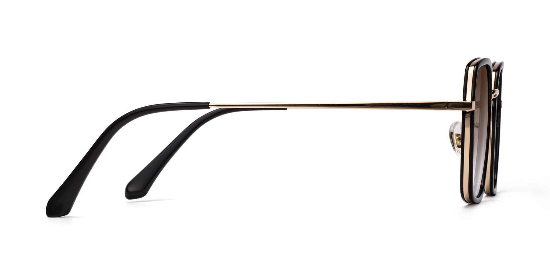 Side of Kelly in Black-Gold with Brown Gradient Lenses