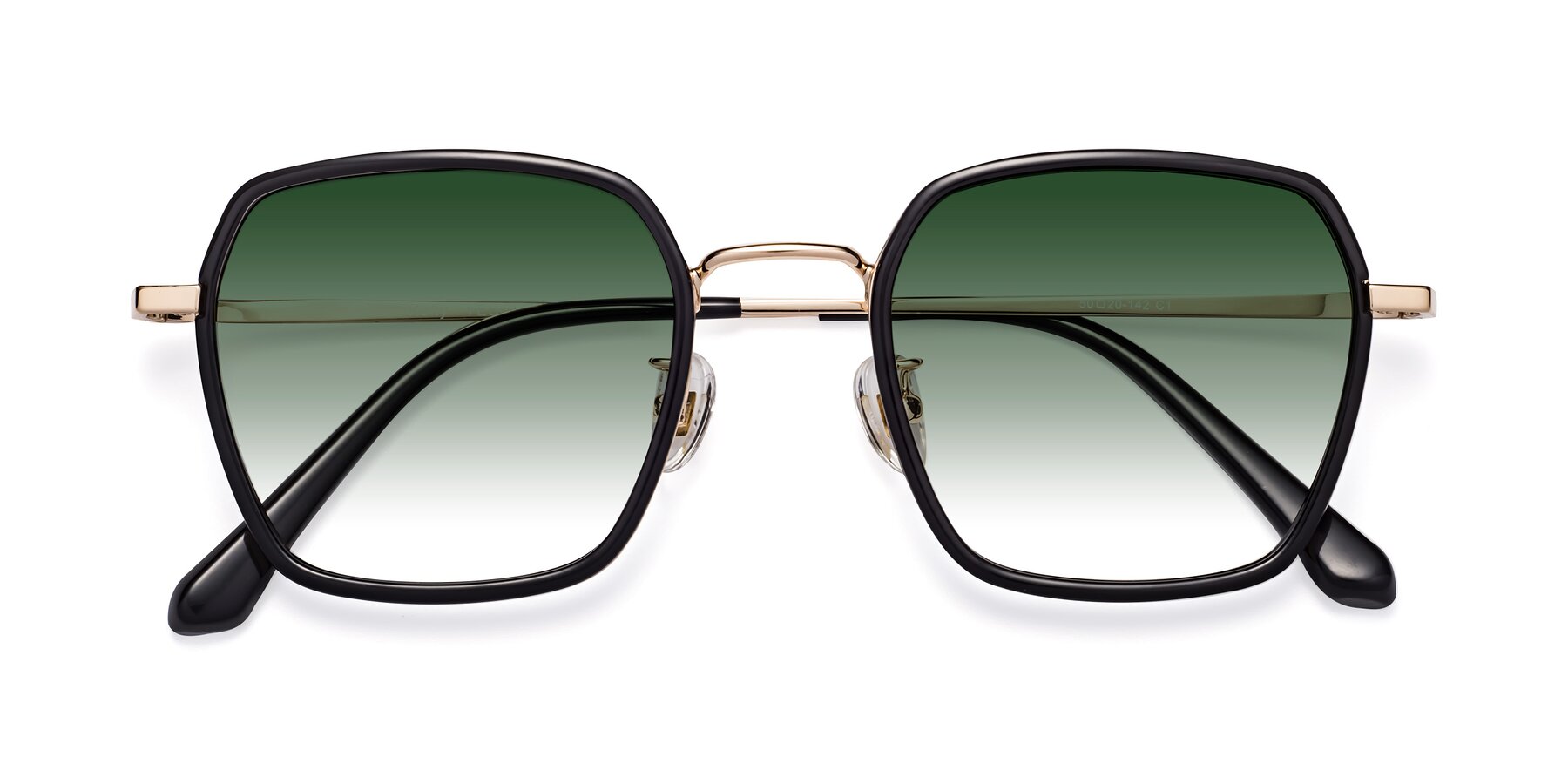 Folded Front of Kelly in Black-Gold with Green Gradient Lenses