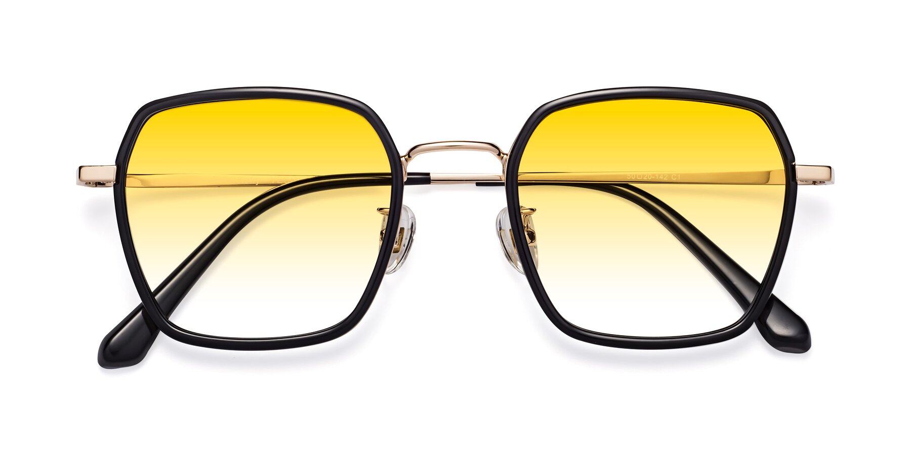 Folded Front of Kelly in Black-Gold with Yellow Gradient Lenses