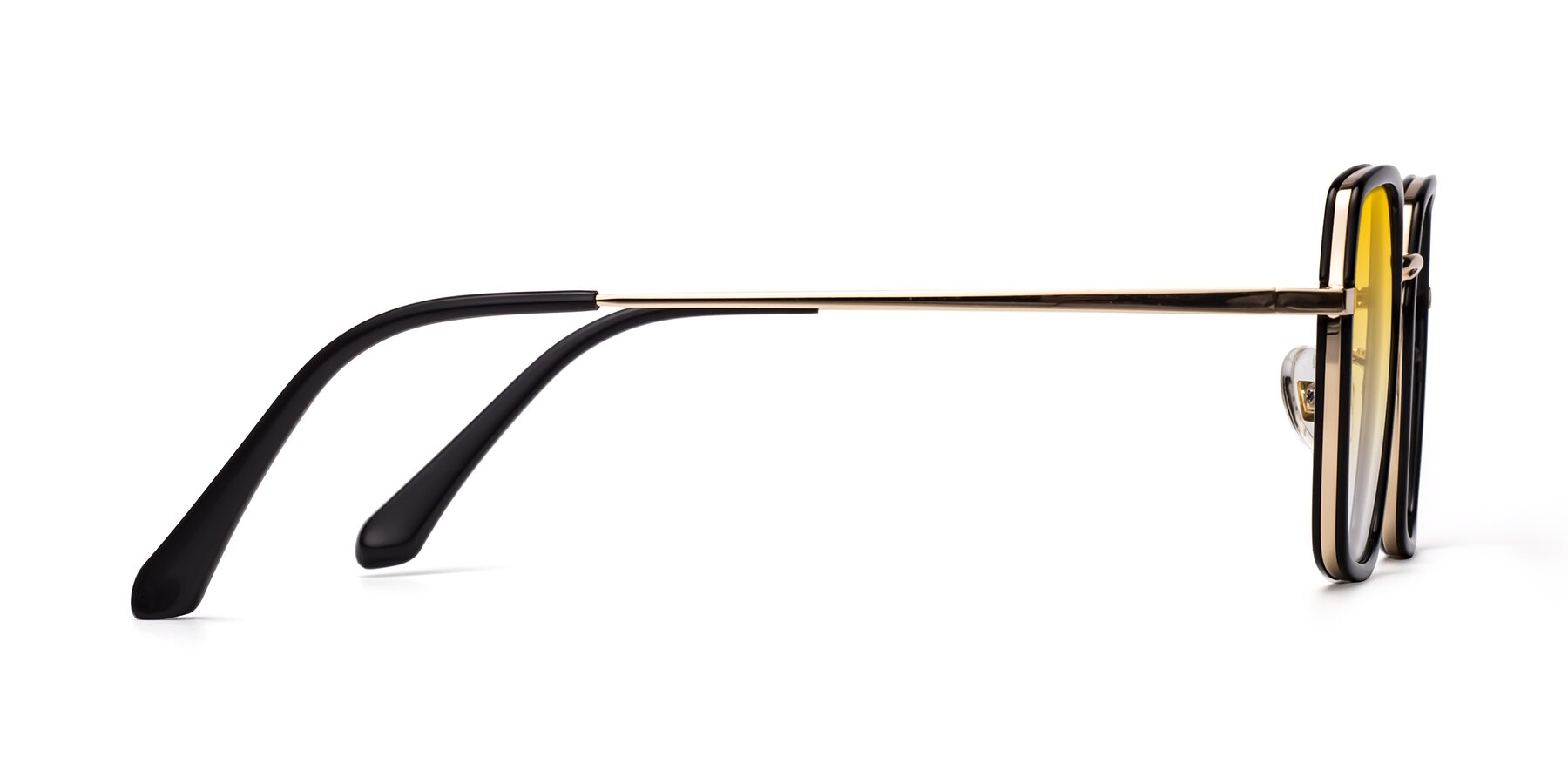 Side of Kelly in Black-Gold with Yellow Gradient Lenses