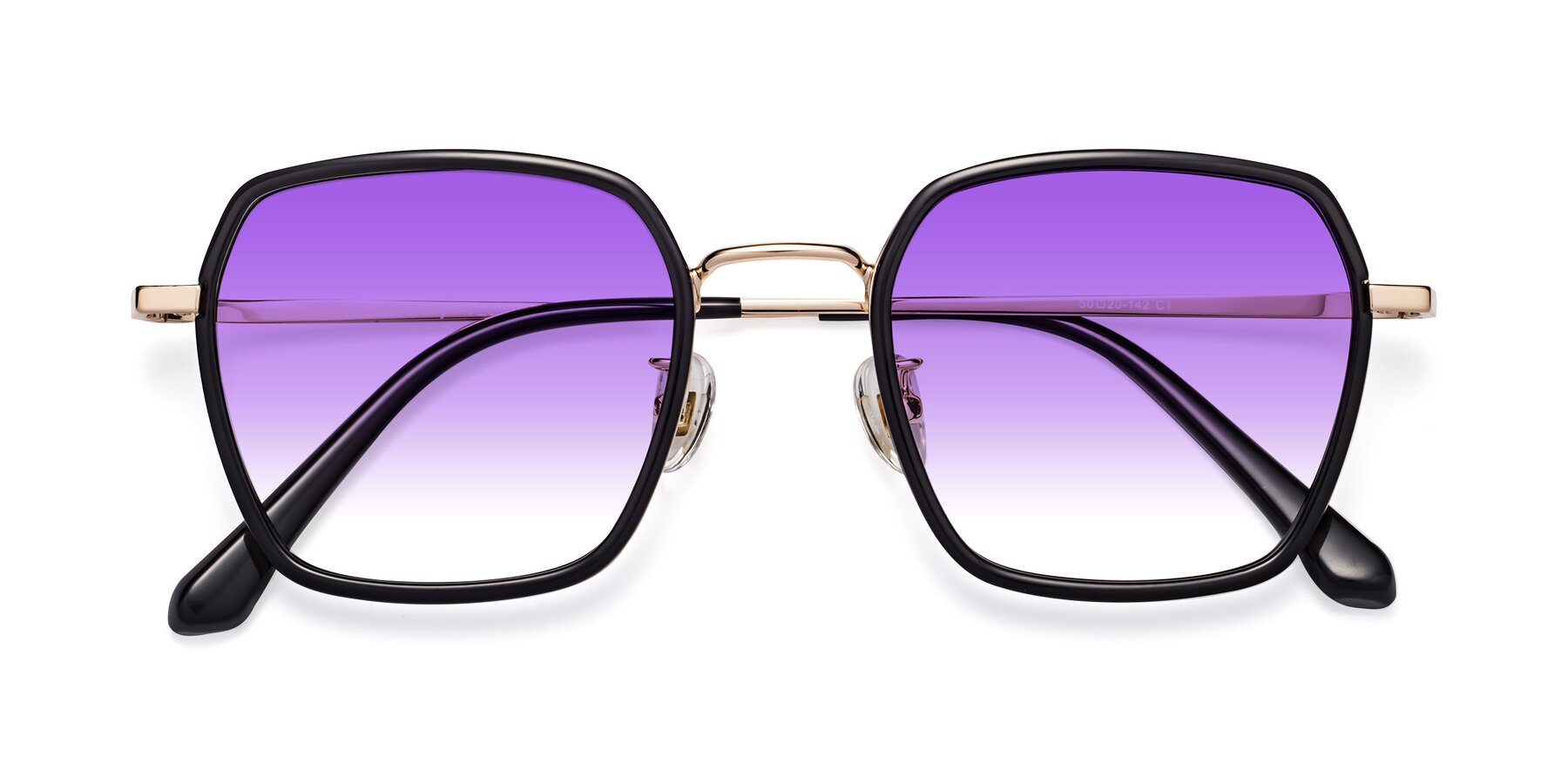 Folded Front of Kelly in Black-Gold with Purple Gradient Lenses