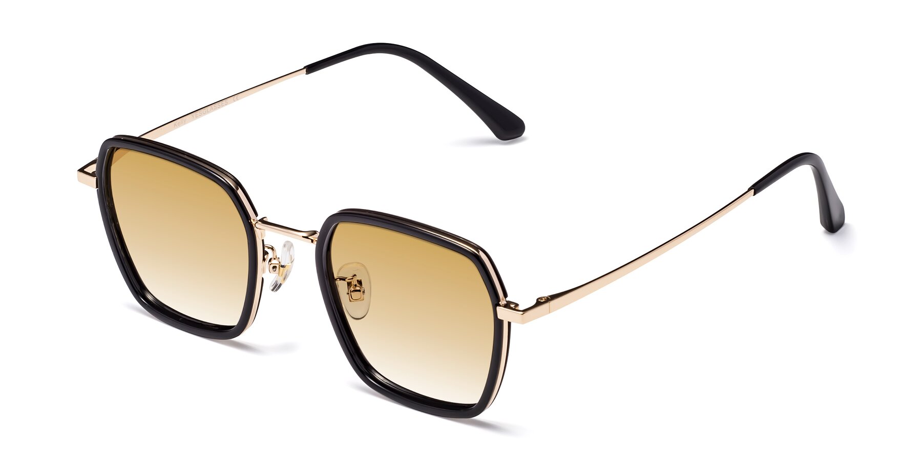 Angle of Kelly in Black-Gold with Champagne Gradient Lenses