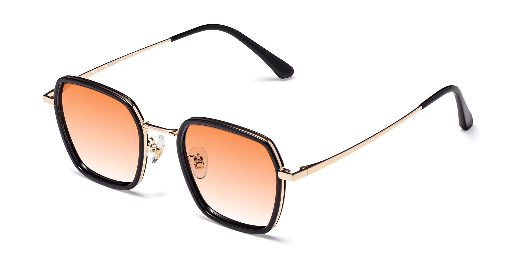 Angle of Kelly in Black-Gold with Orange Gradient Lenses