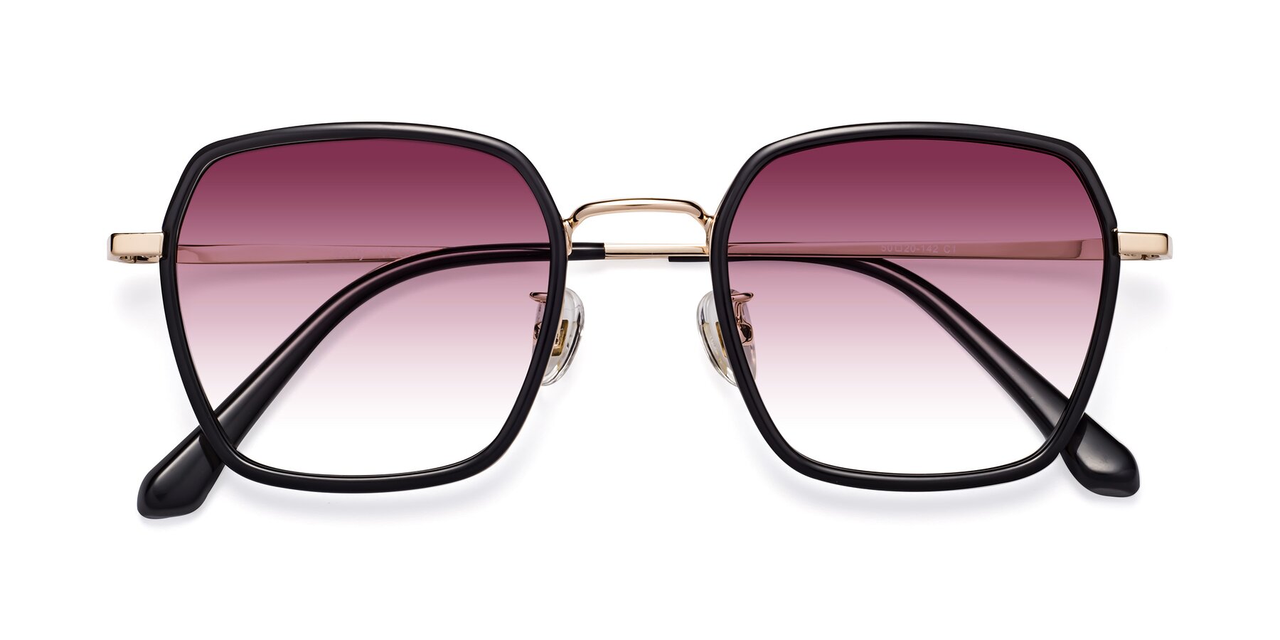 Folded Front of Kelly in Black-Gold with Wine Gradient Lenses