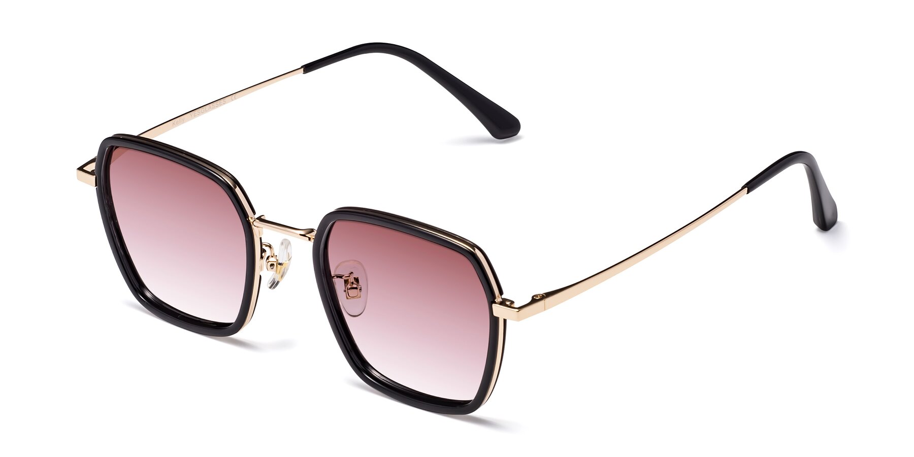 Angle of Kelly in Black-Gold with Garnet Gradient Lenses