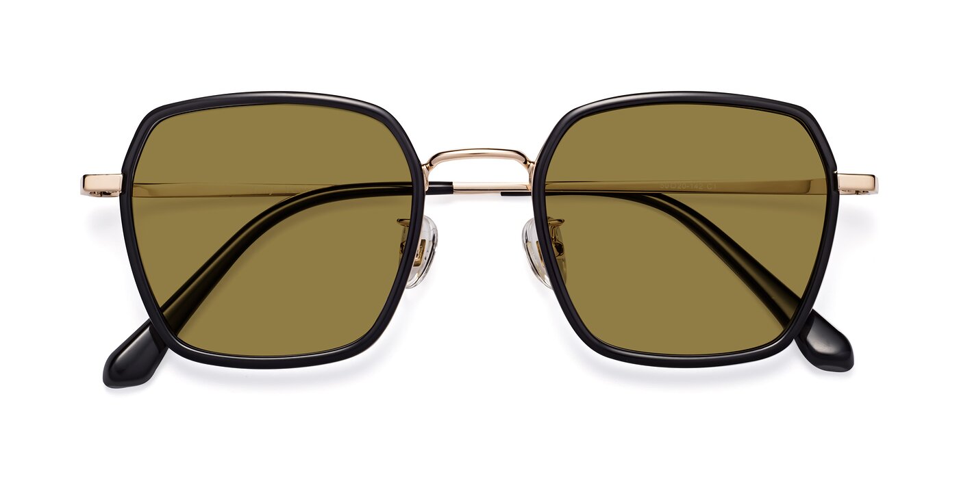 Kelly - Black / Gold Polarized Sunglasses