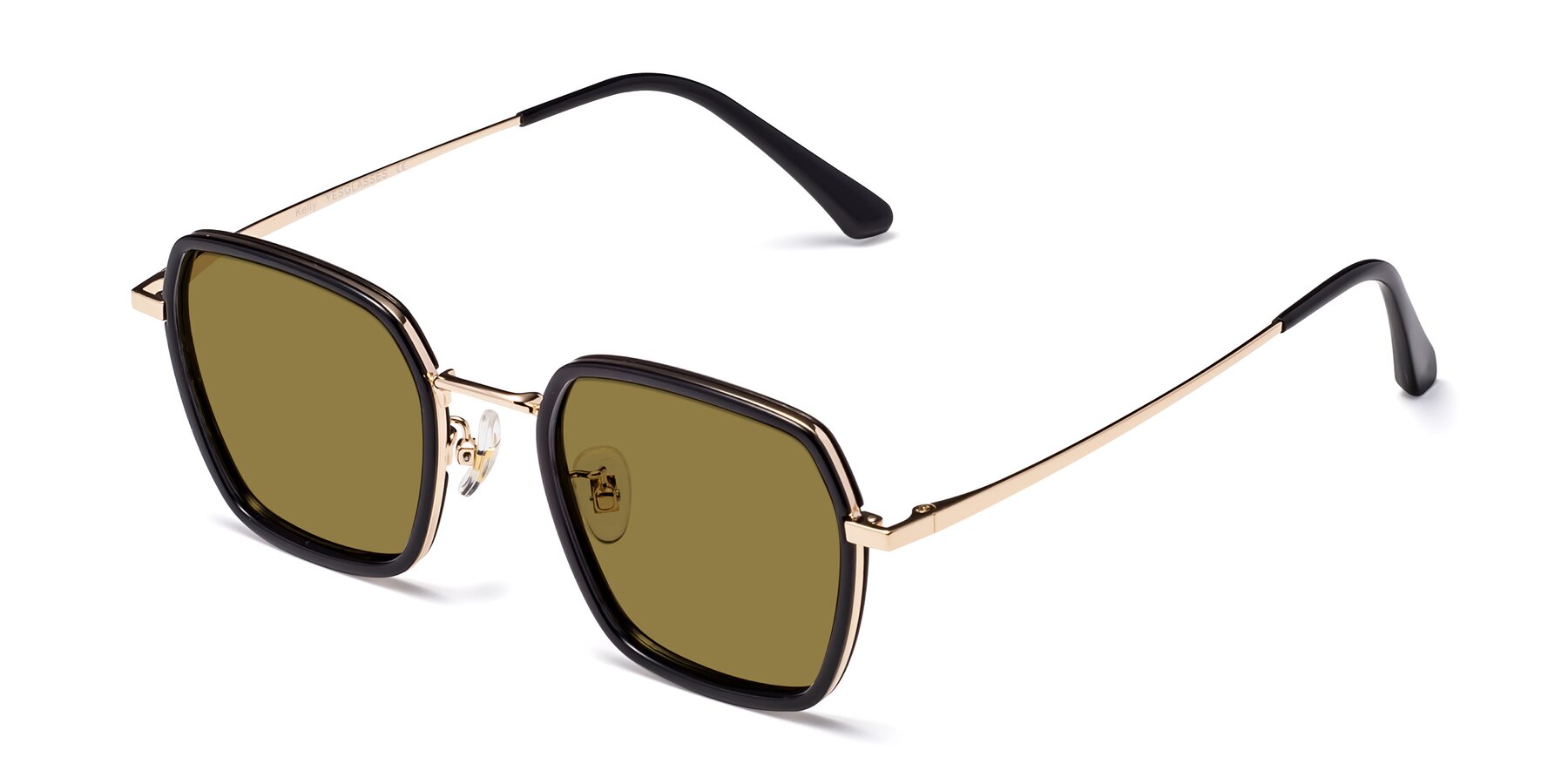 Angle of Kelly in Black-Gold with Brown Polarized Lenses