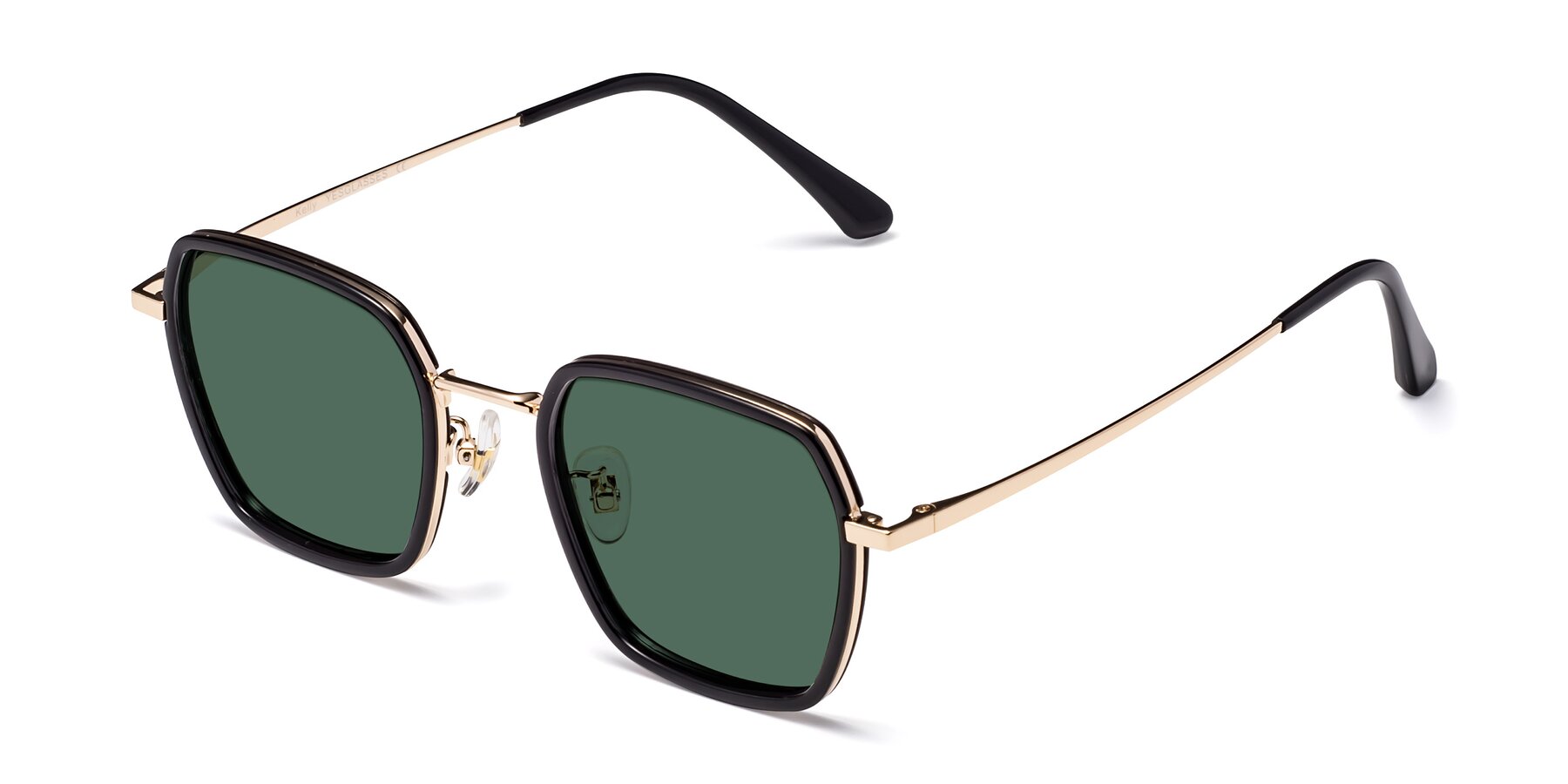Angle of Kelly in Black-Gold with Green Polarized Lenses