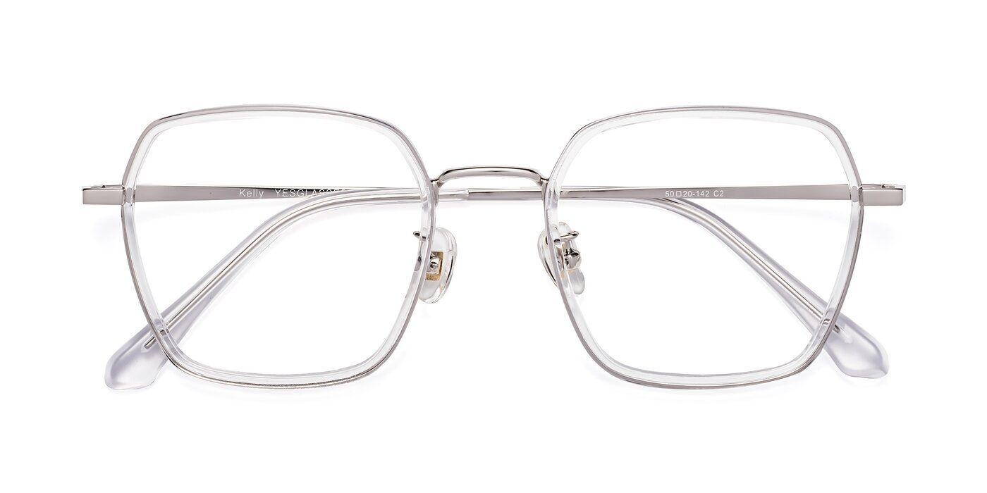 Kelly - Clear / Silver Blue Light Glasses