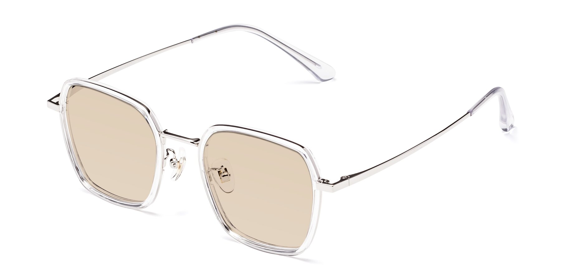 Angle of Kelly in Clear-Silver with Light Brown Tinted Lenses
