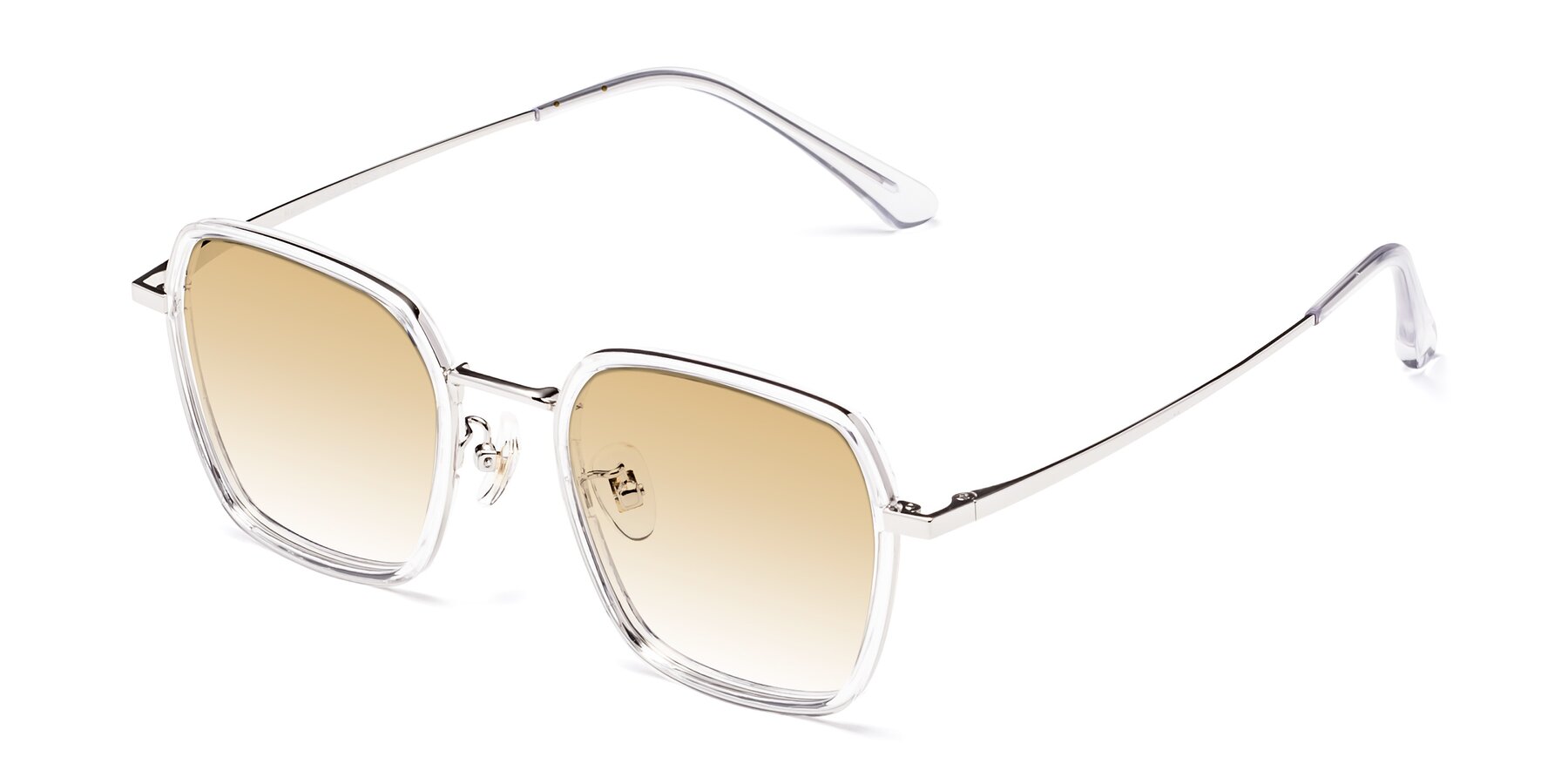 Angle of Kelly in Clear-Silver with Champagne Gradient Lenses