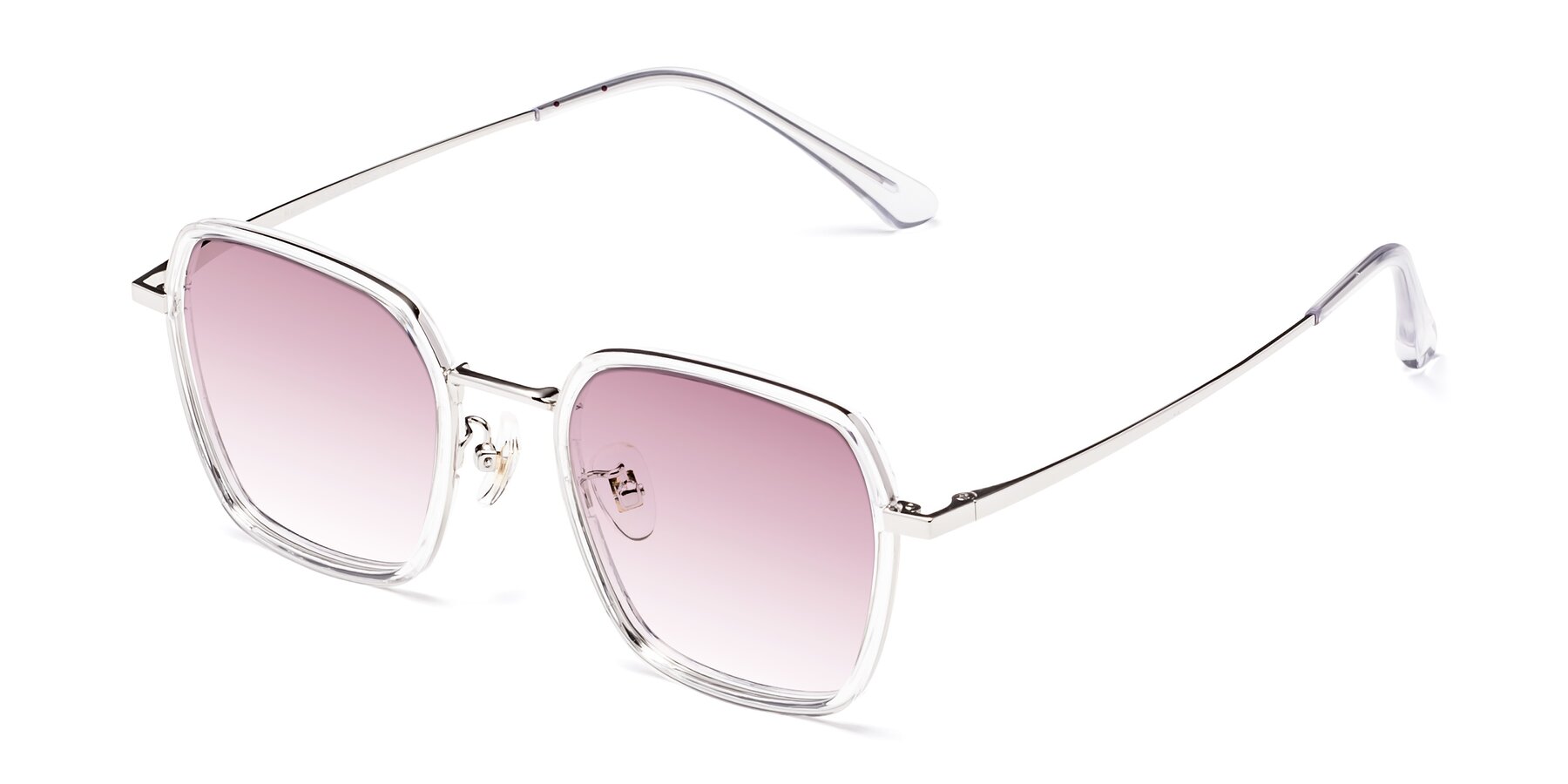 Angle of Kelly in Clear-Silver with Wine Gradient Lenses