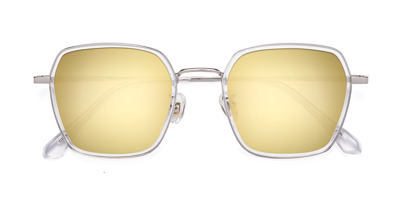 Kelly - Clear / Silver Flash Mirrored Sunglasses
