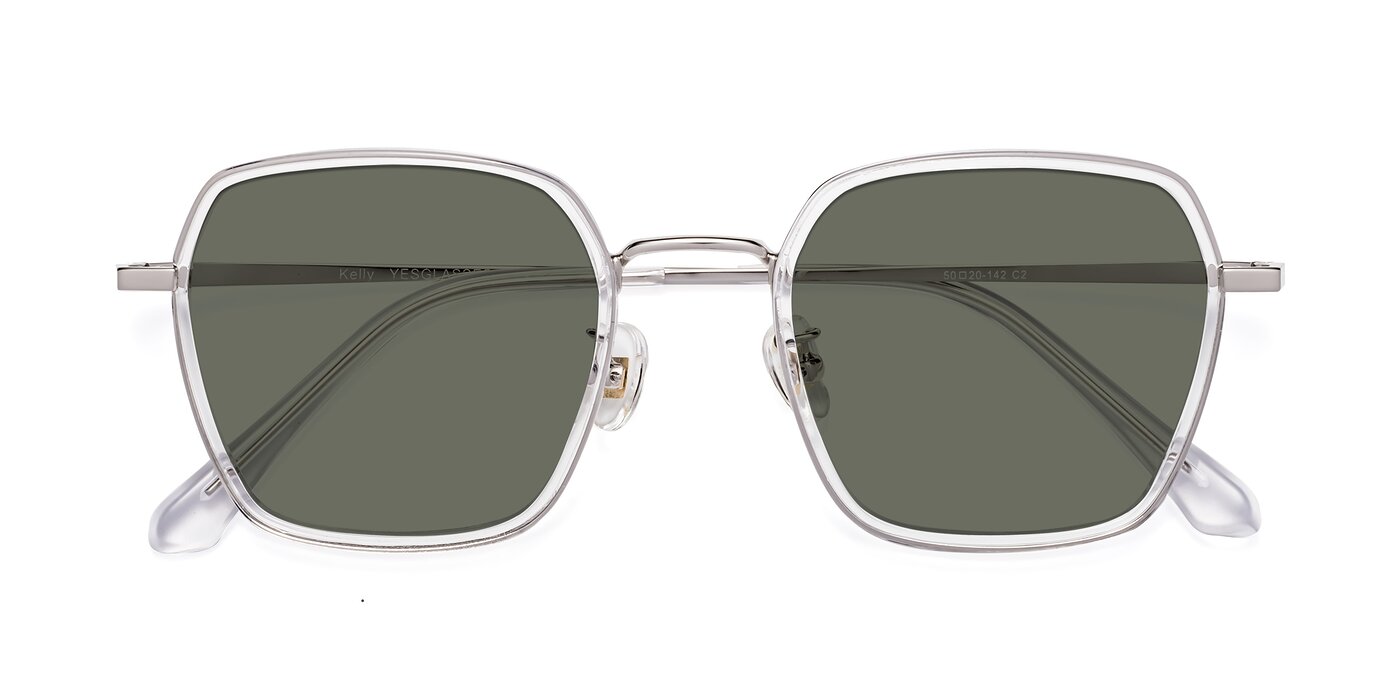 Kelly - Clear / Silver Polarized Sunglasses