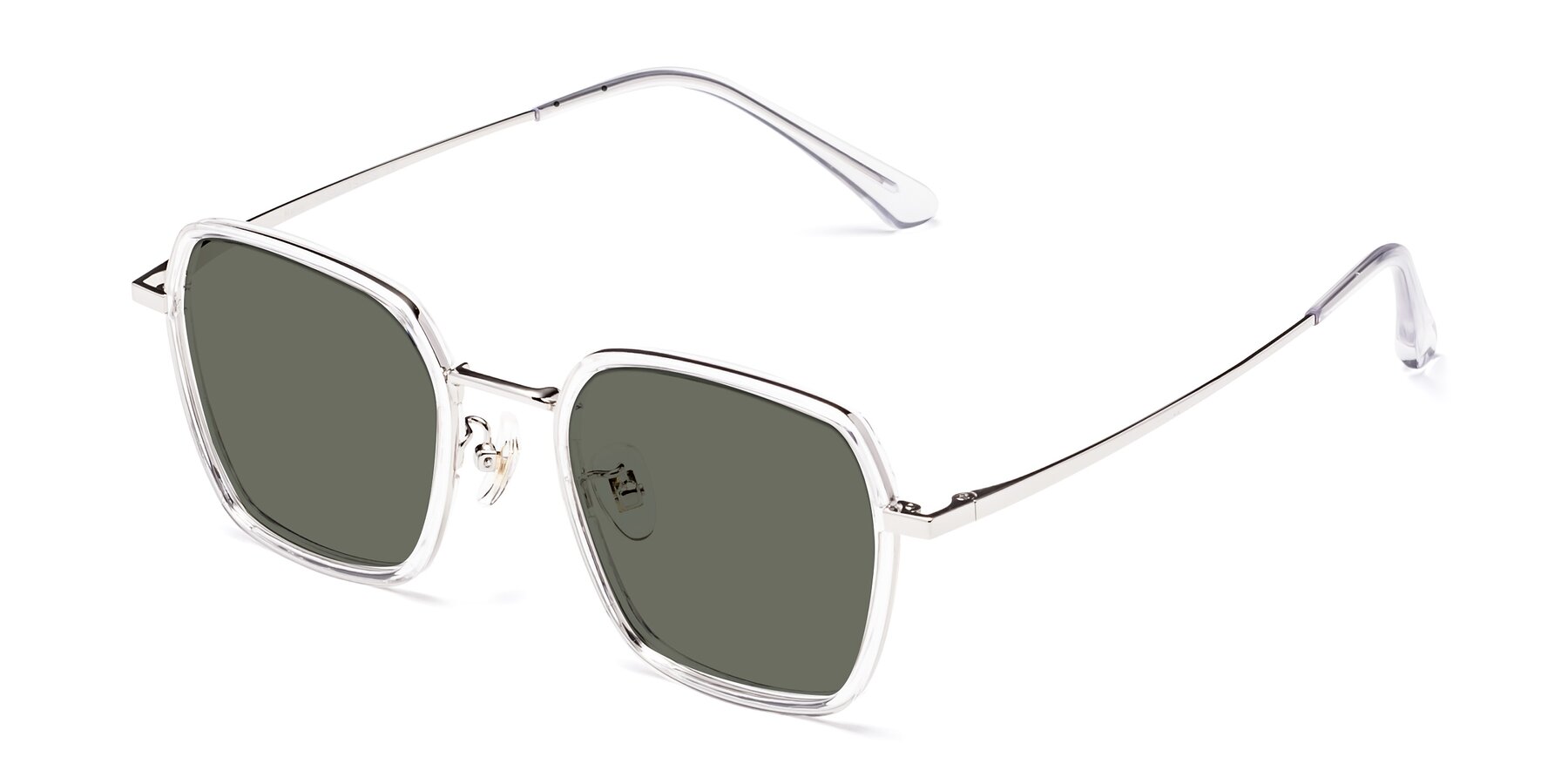 Angle of Kelly in Clear-Silver with Gray Polarized Lenses