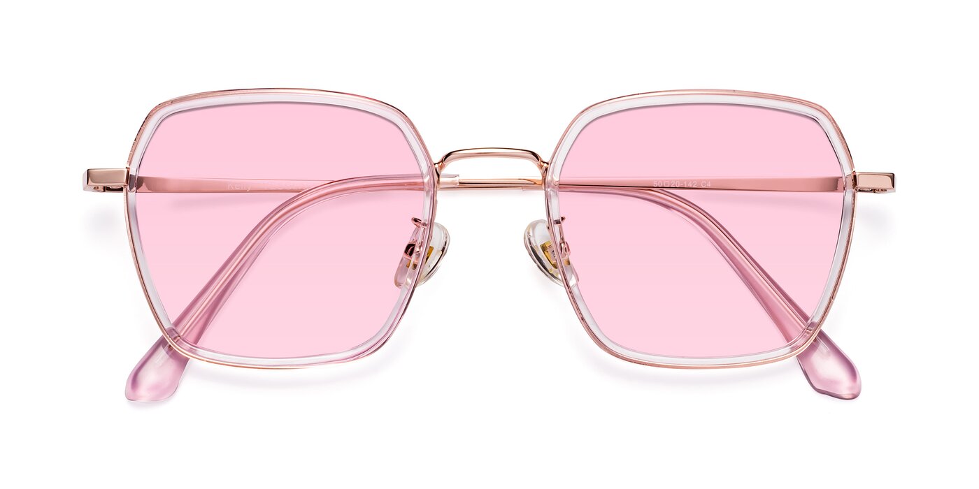 Kelly - Pink / Rose Gold Tinted Sunglasses