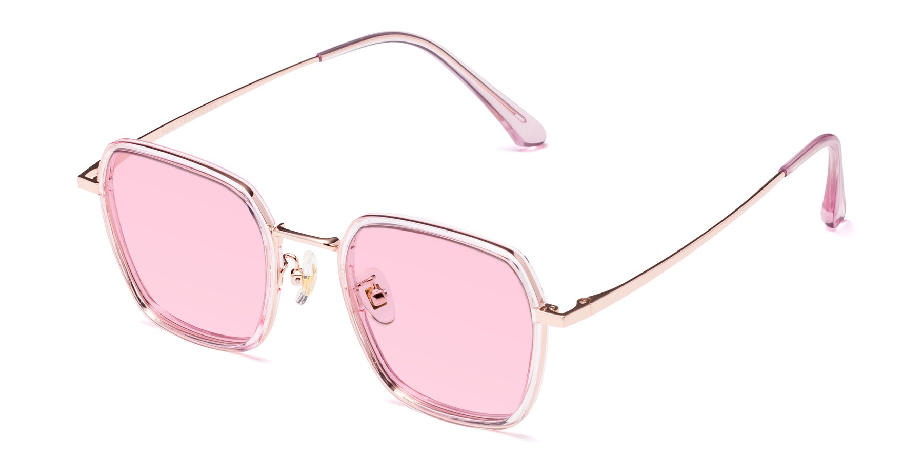 Angle of Kelly in Pink-Rose Gold with Light Pink Tinted Lenses