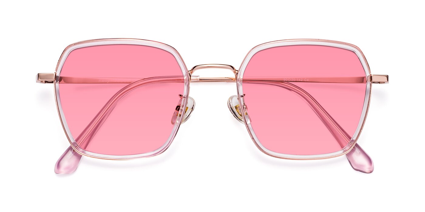 Kelly - Pink / Rose Gold Tinted Sunglasses