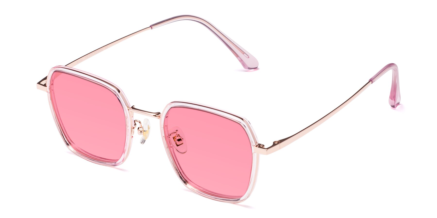 Angle of Kelly in Pink-Rose Gold with Pink Tinted Lenses