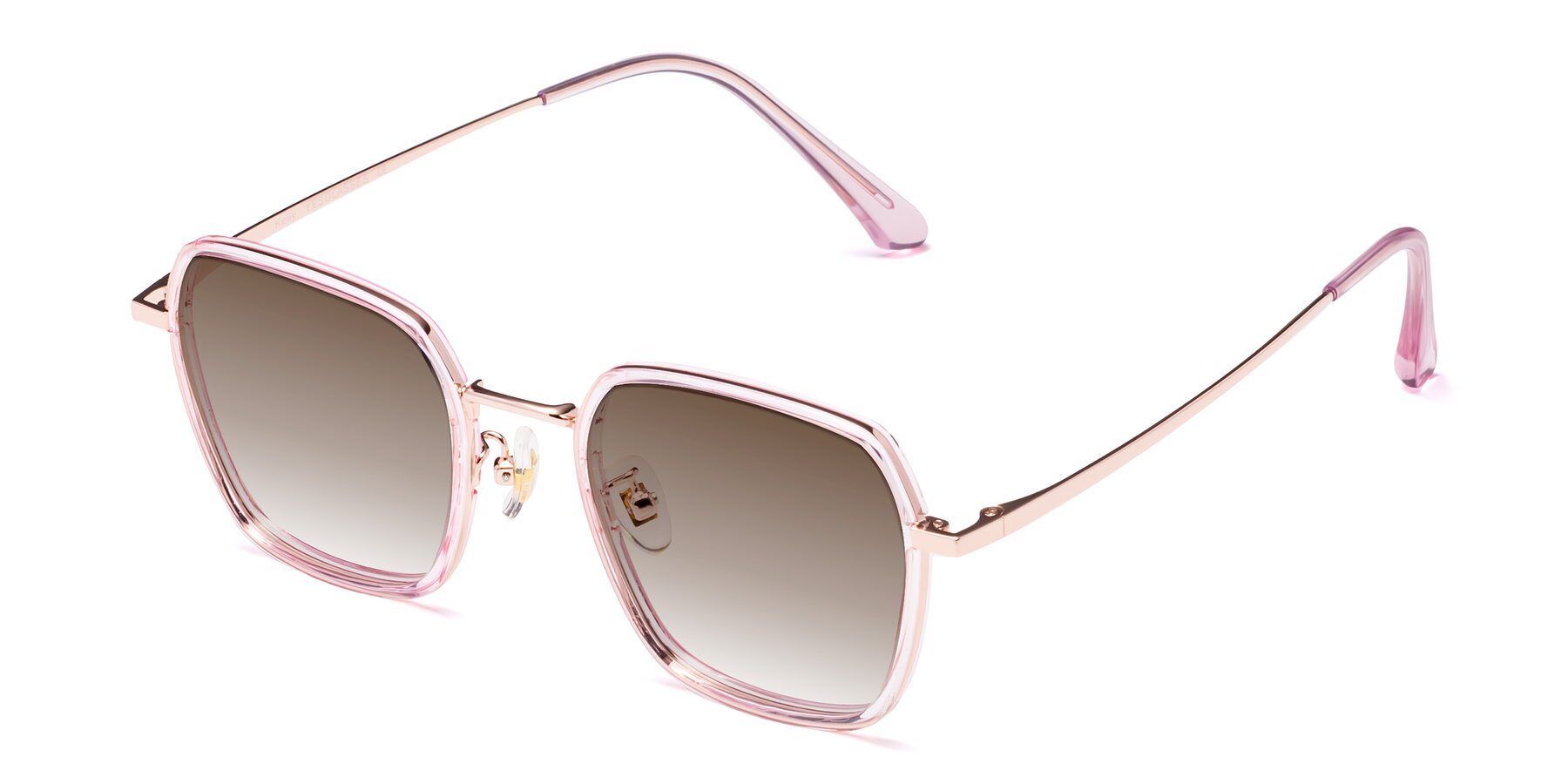 Angle of Kelly in Pink-Rose Gold with Brown Gradient Lenses