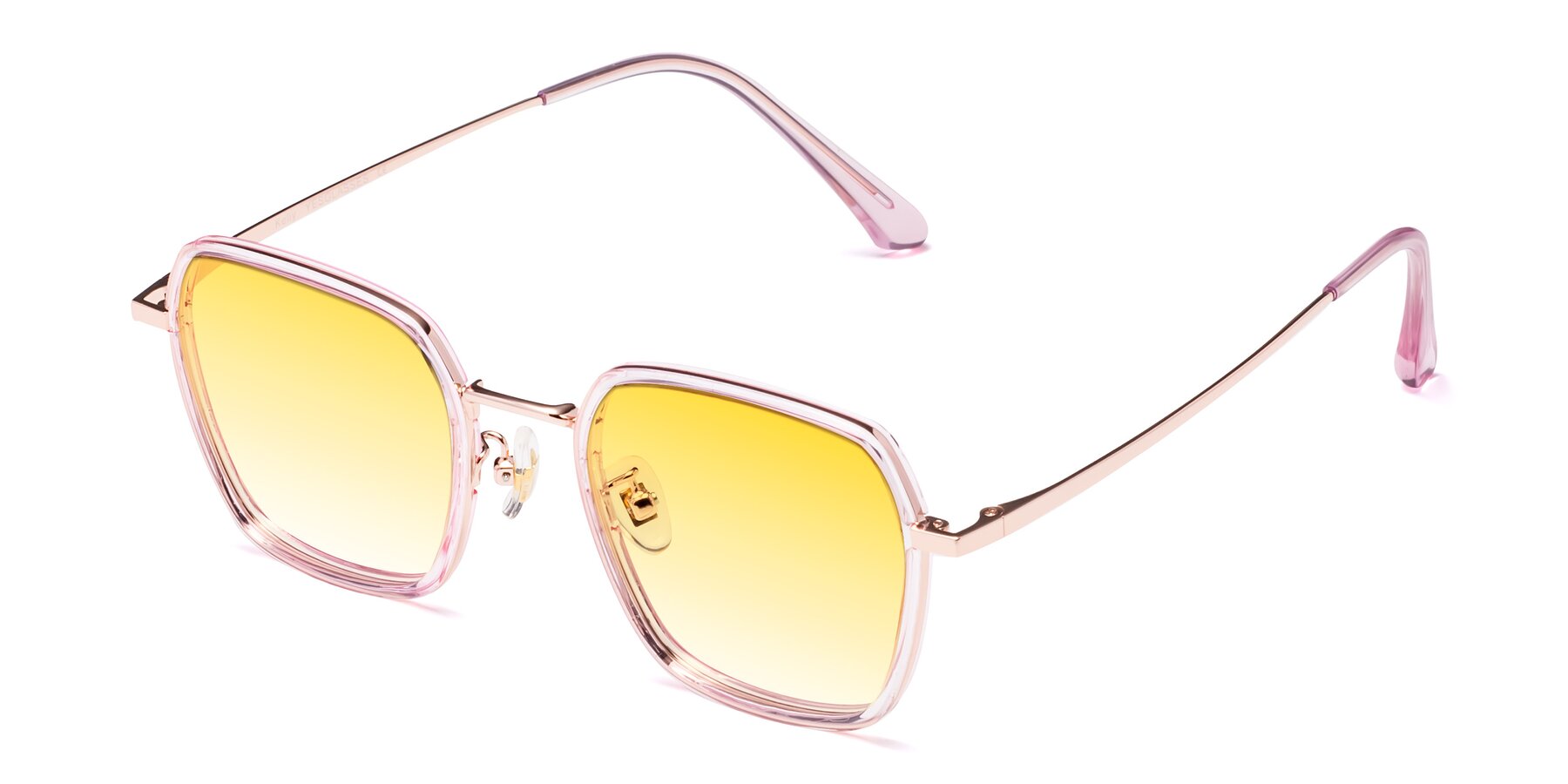 Angle of Kelly in Pink-Rose Gold with Yellow Gradient Lenses