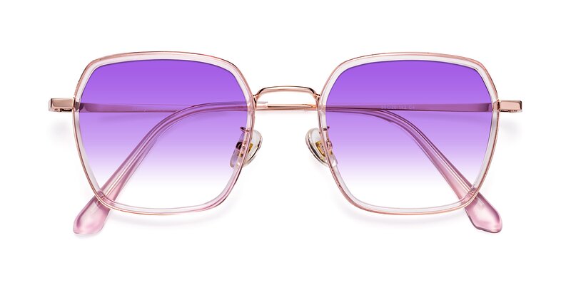 Kelly - Pink / Rose Gold Gradient Sunglasses