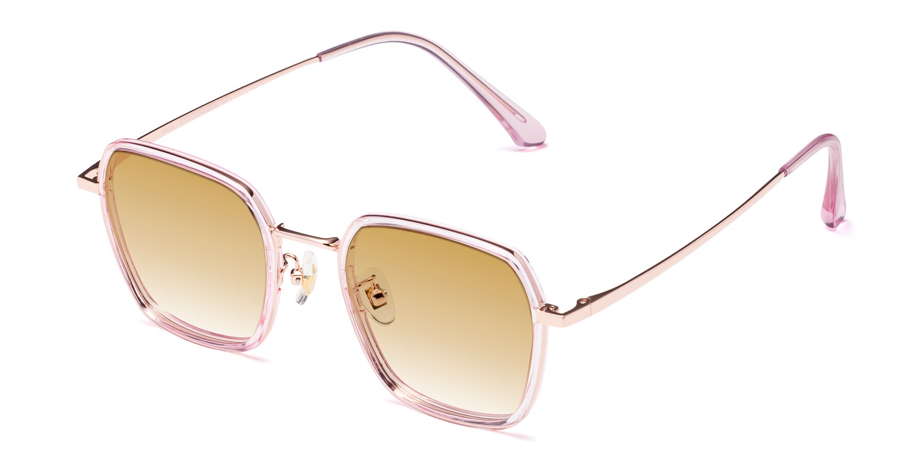 Angle of Kelly in Pink-Rose Gold with Champagne Gradient Lenses