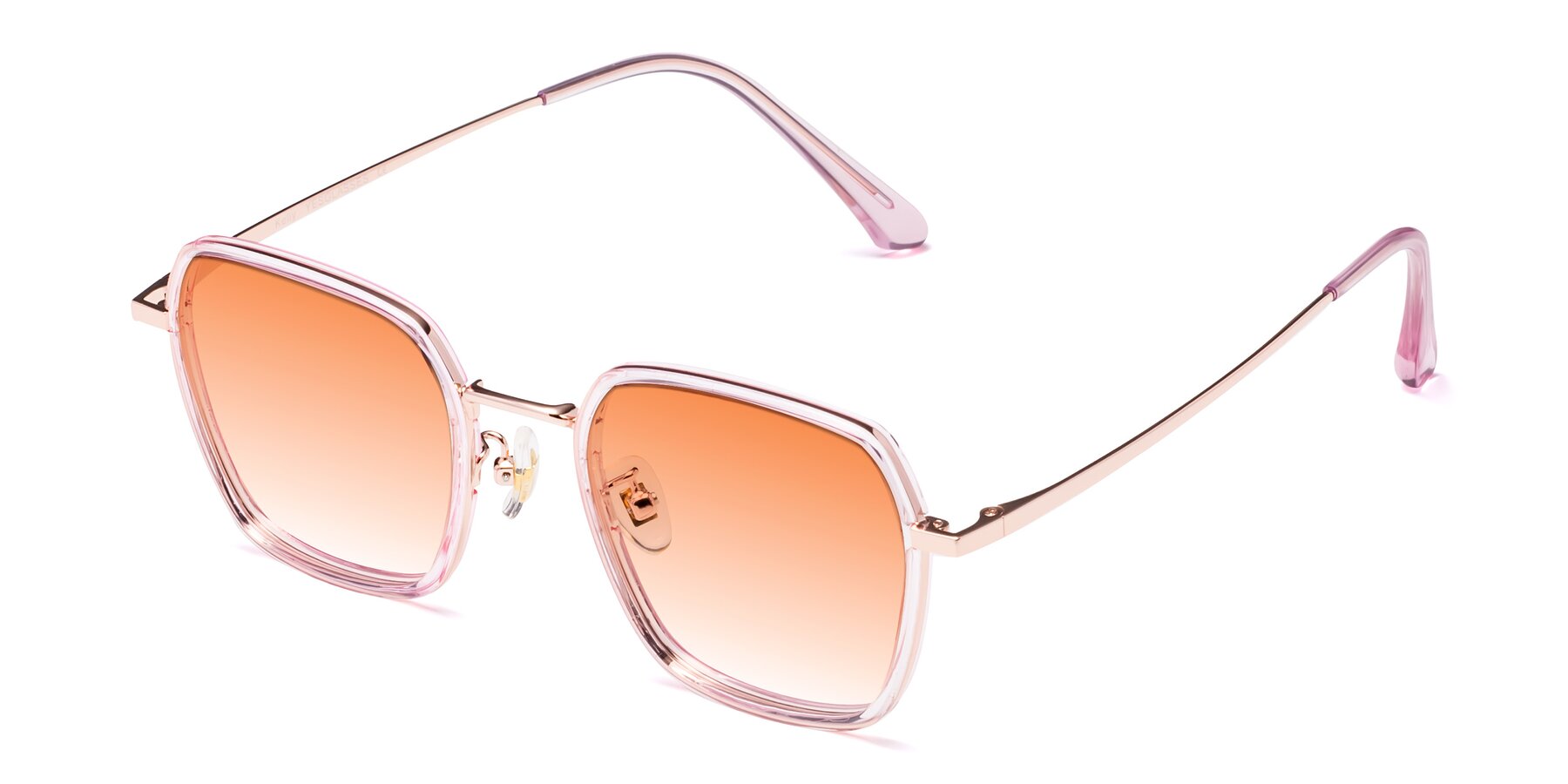 Angle of Kelly in Pink-Rose Gold with Orange Gradient Lenses