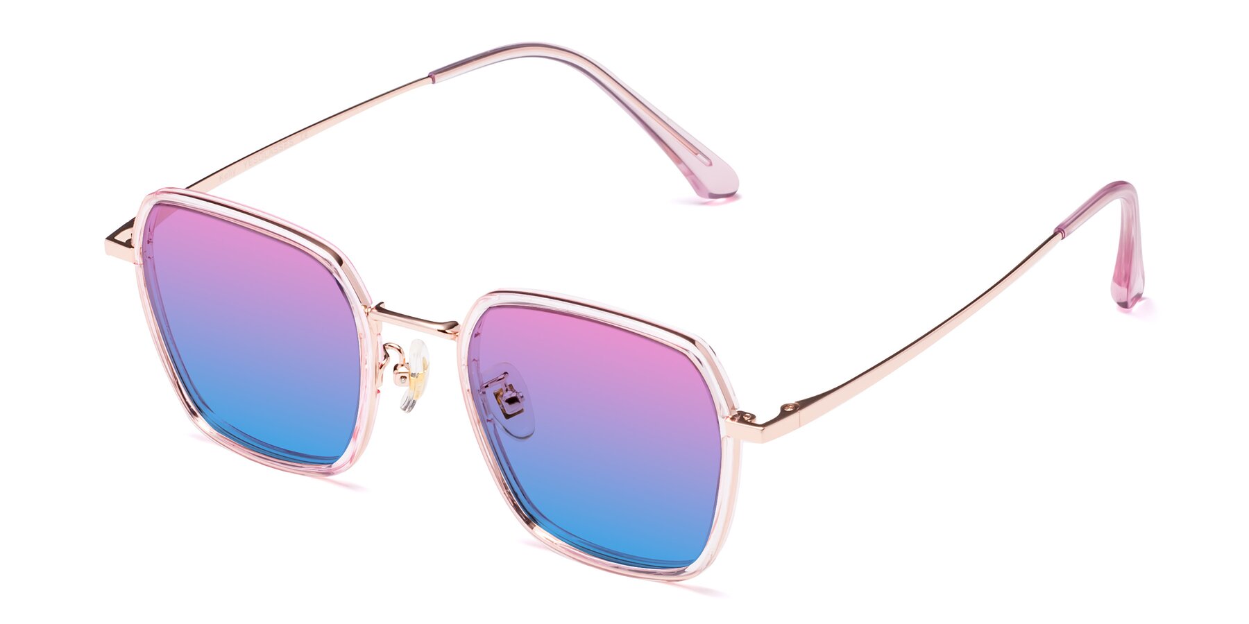 Angle of Kelly in Pink-Rose Gold with Pink / Blue Gradient Lenses