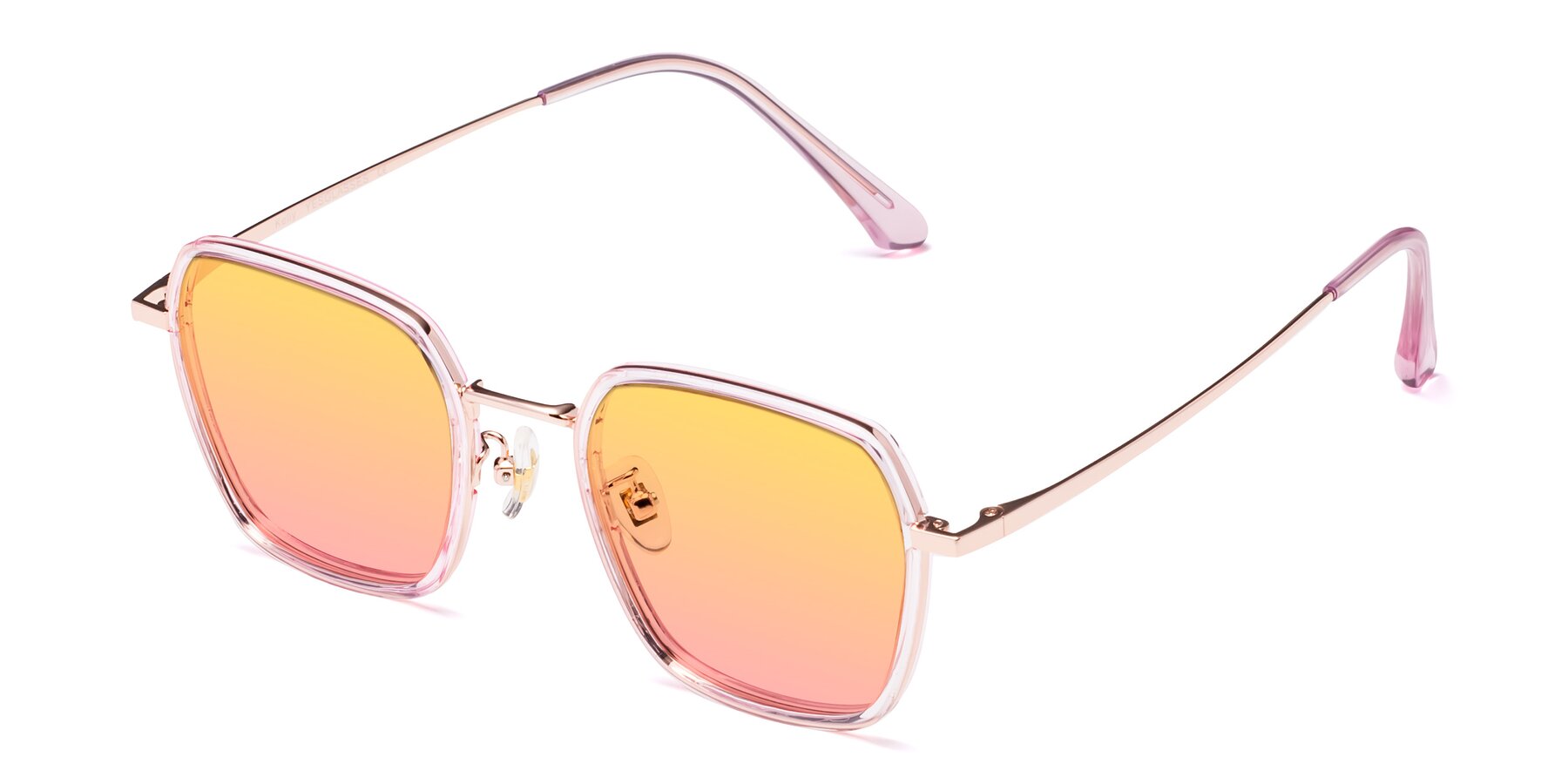 Angle of Kelly in Pink-Rose Gold with Yellow / Pink Gradient Lenses