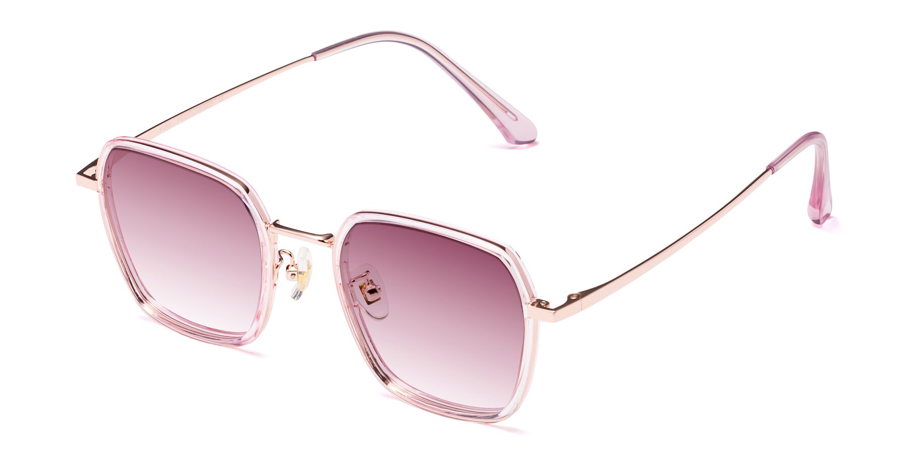 Angle of Kelly in Pink-Rose Gold with Wine Gradient Lenses